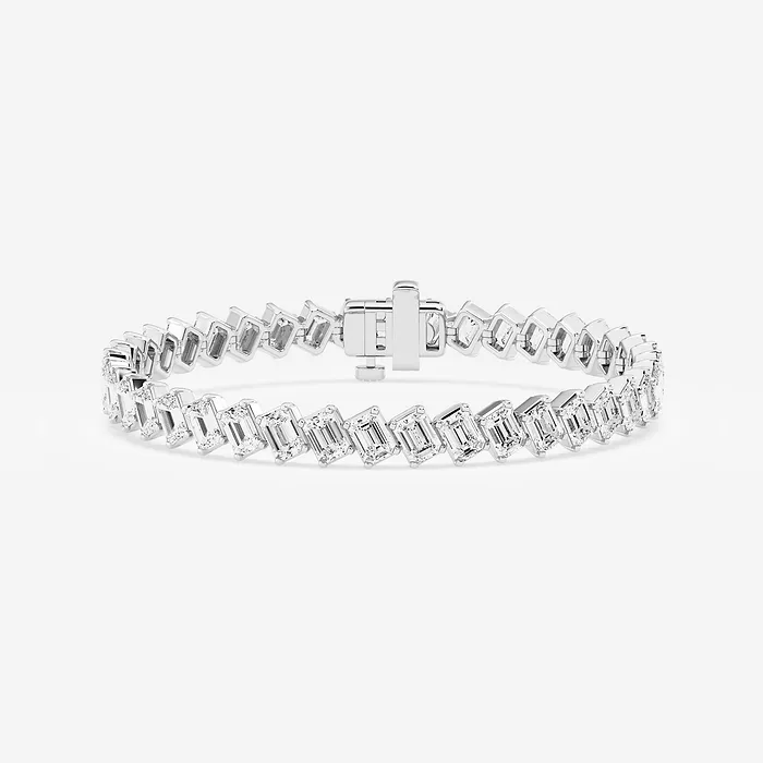 Diagonal Emerald Tennis Bracelet