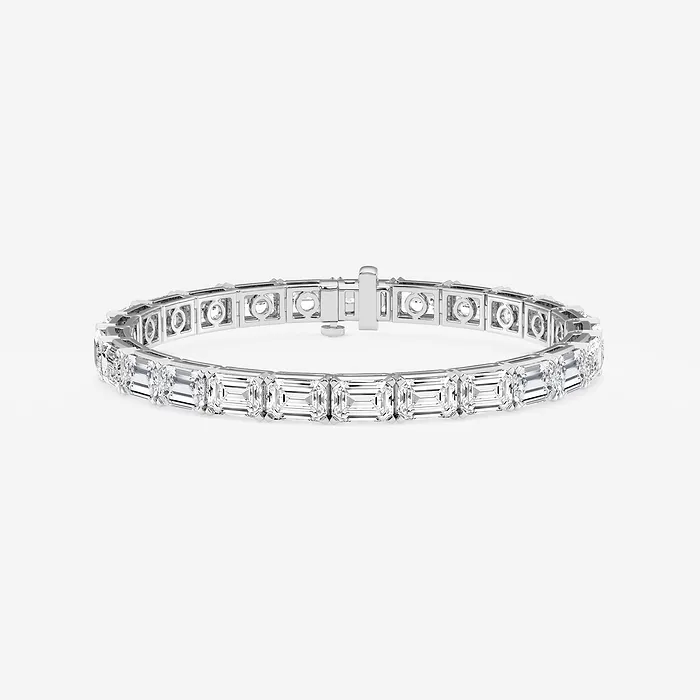 East-West Emerald Tennis Bracelet 18K