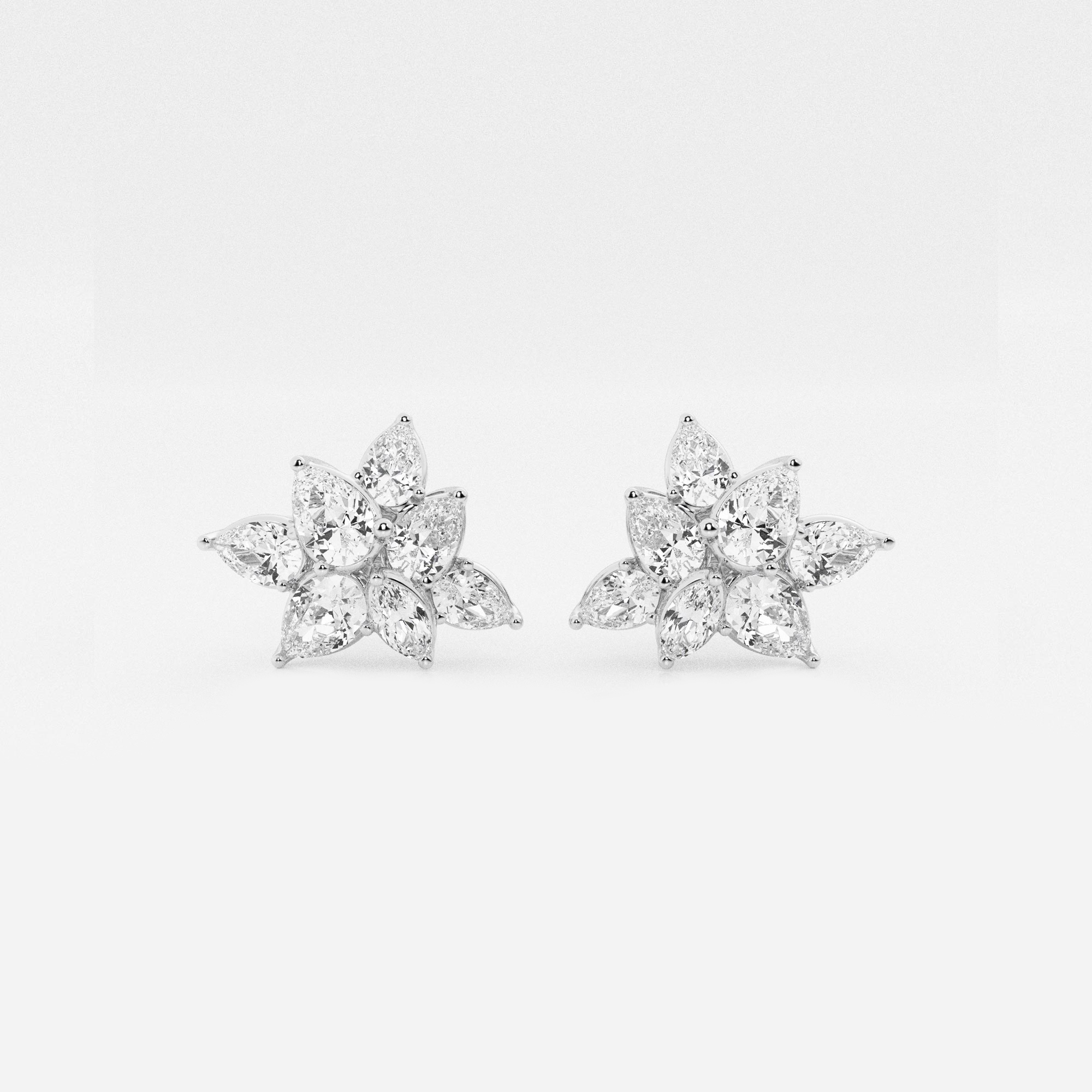 Pear & Marquise Cluster Stud Earring