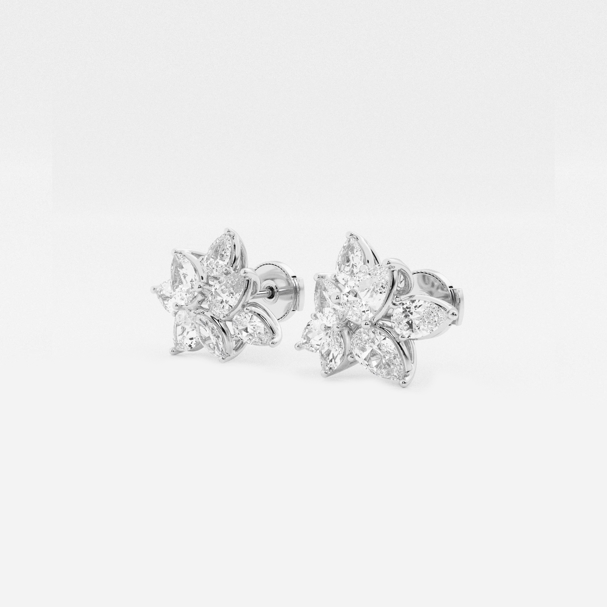 Pear & Marquise Cluster Stud Earring additional view 1