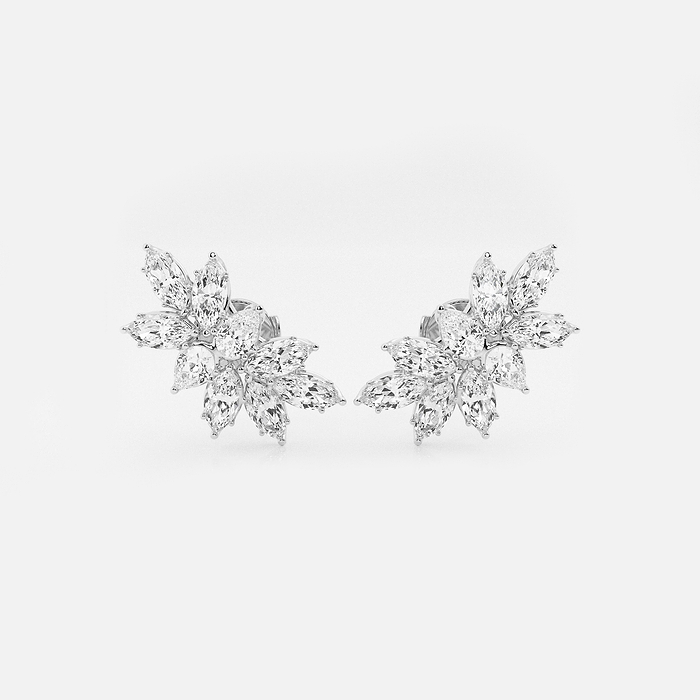 Pear & Marquise Cluster Earrings