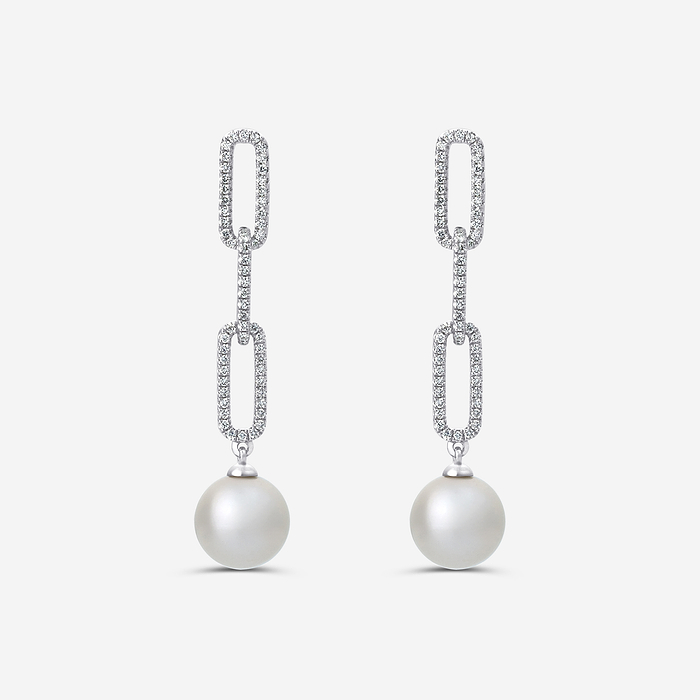 Freshwater Pearl Paperclip Earrings