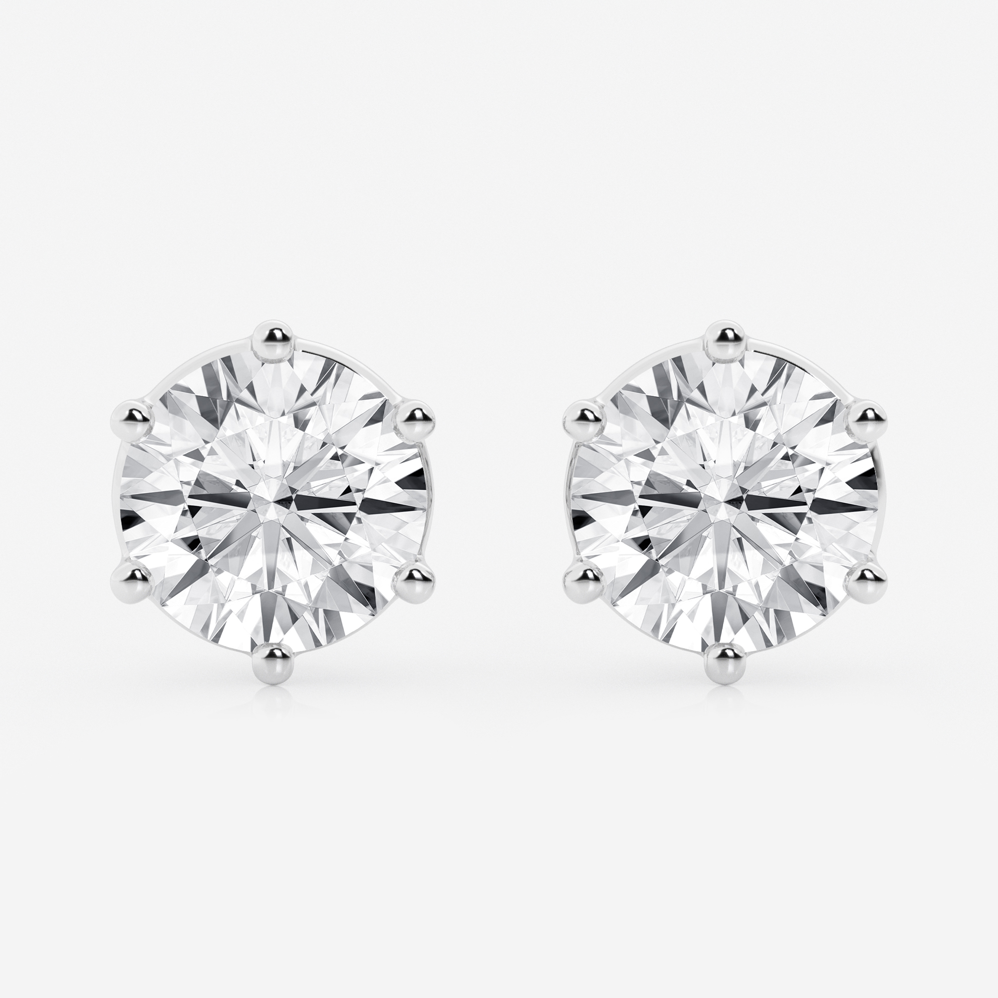 6 Prong Round Studs