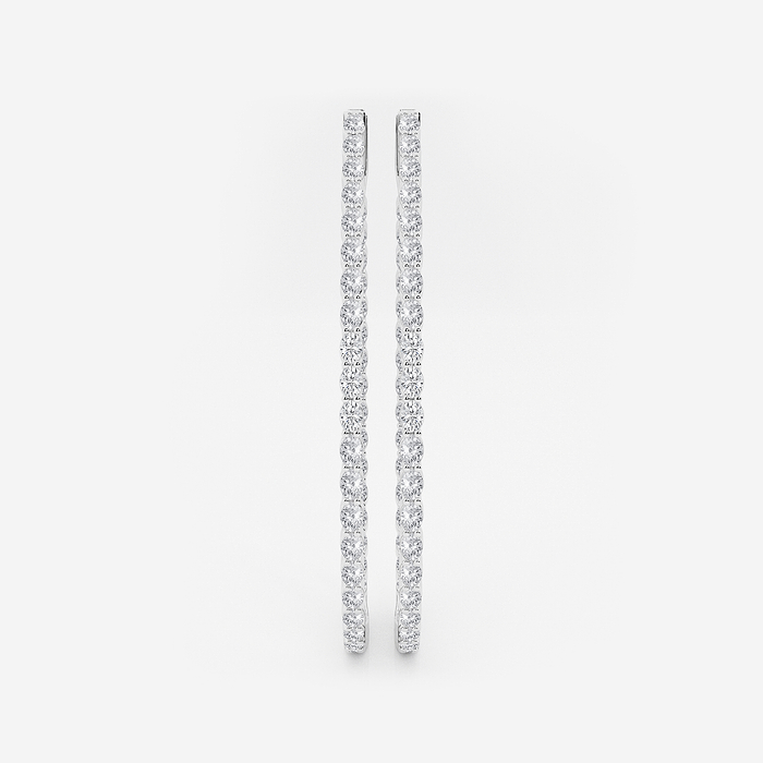 5 ctw Oval Lab Grown Diamond Inside Out Hoop Earrings