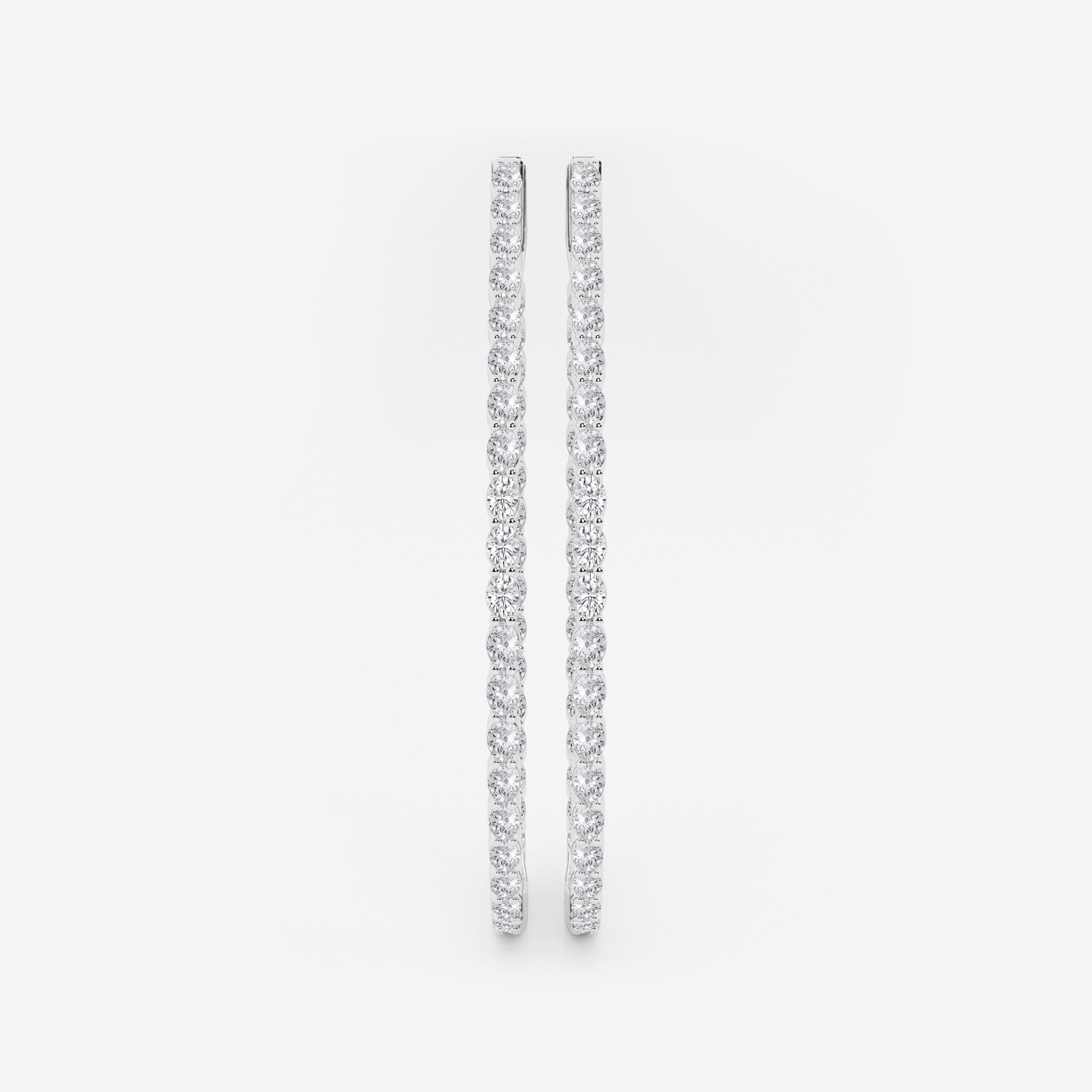 5 ctw Oval Lab Grown Diamond Inside Out Hoop Earrings