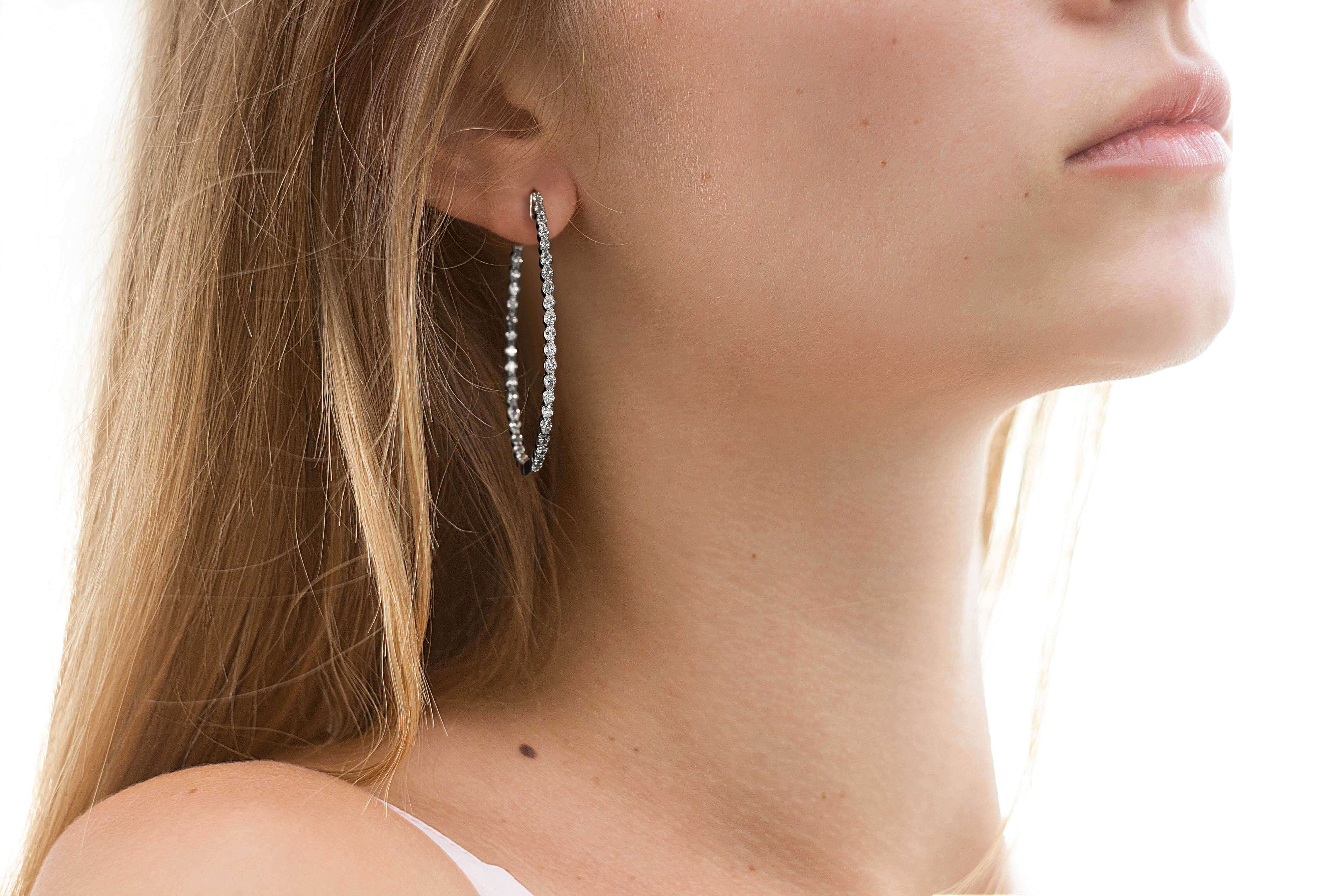 5 ctw Oval Lab Grown Diamond Inside Out Hoop Earrings additional view 2