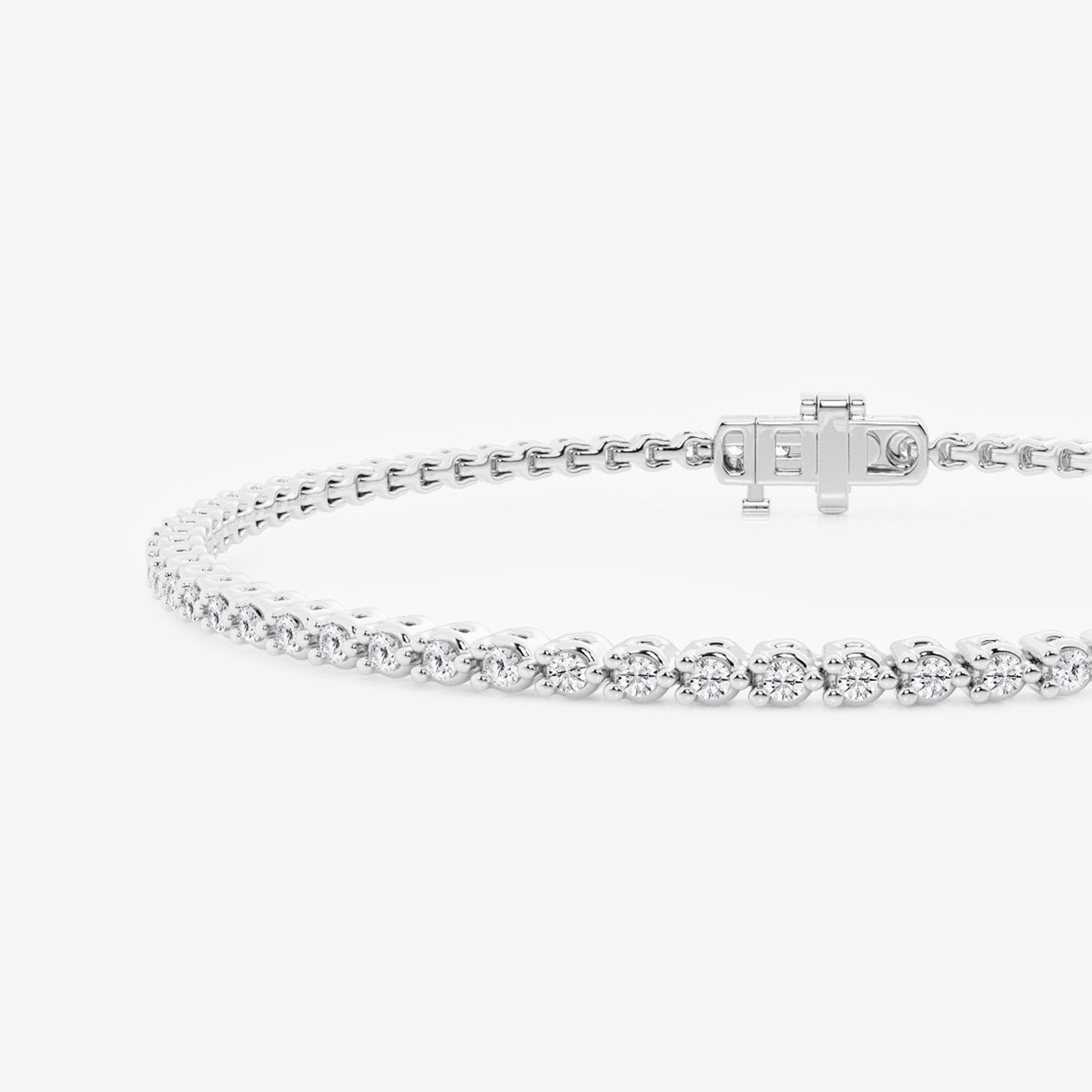 3 Prong Round Tennis Bracelet additional view 1