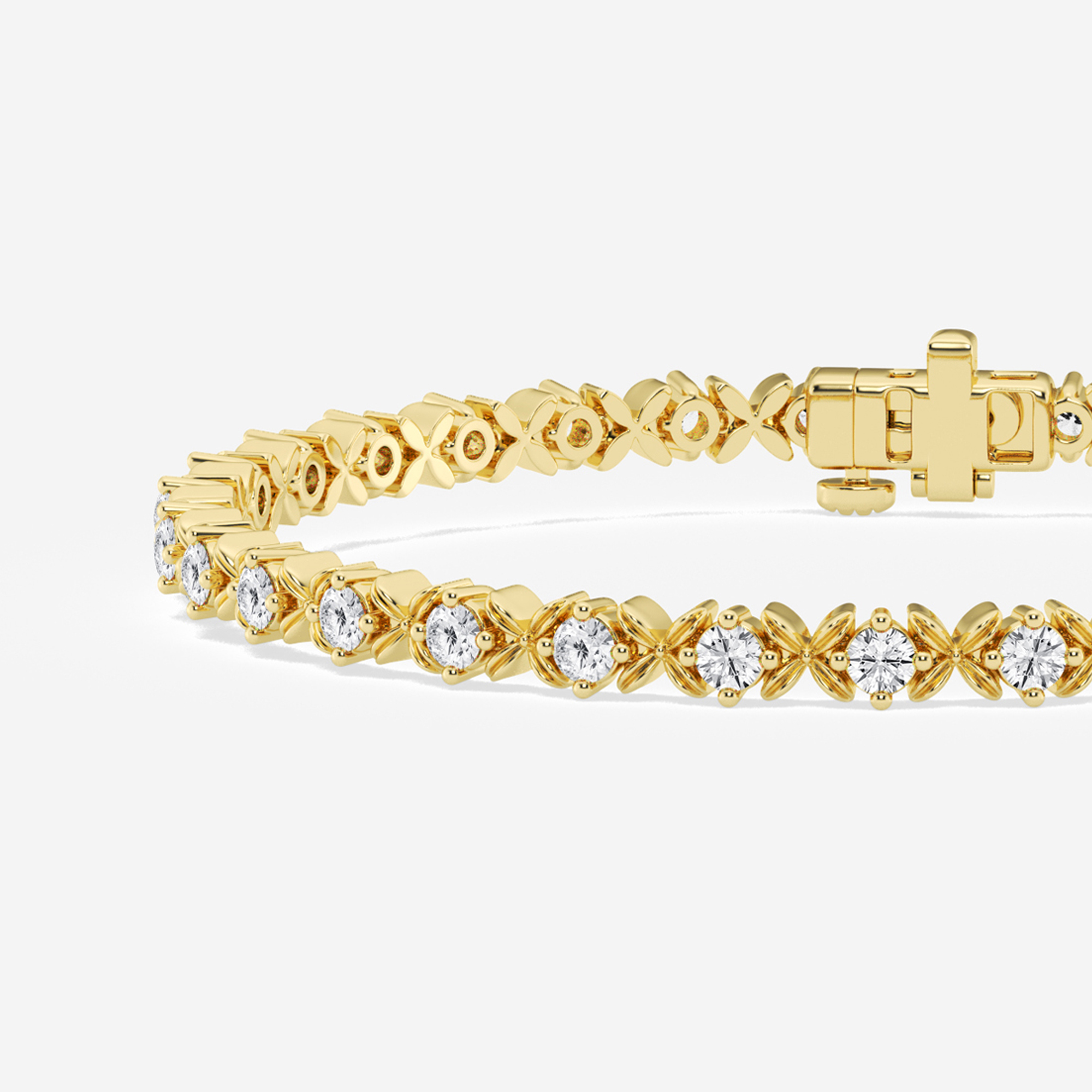 Beveled X Round Tennis Bracelet additional view 1