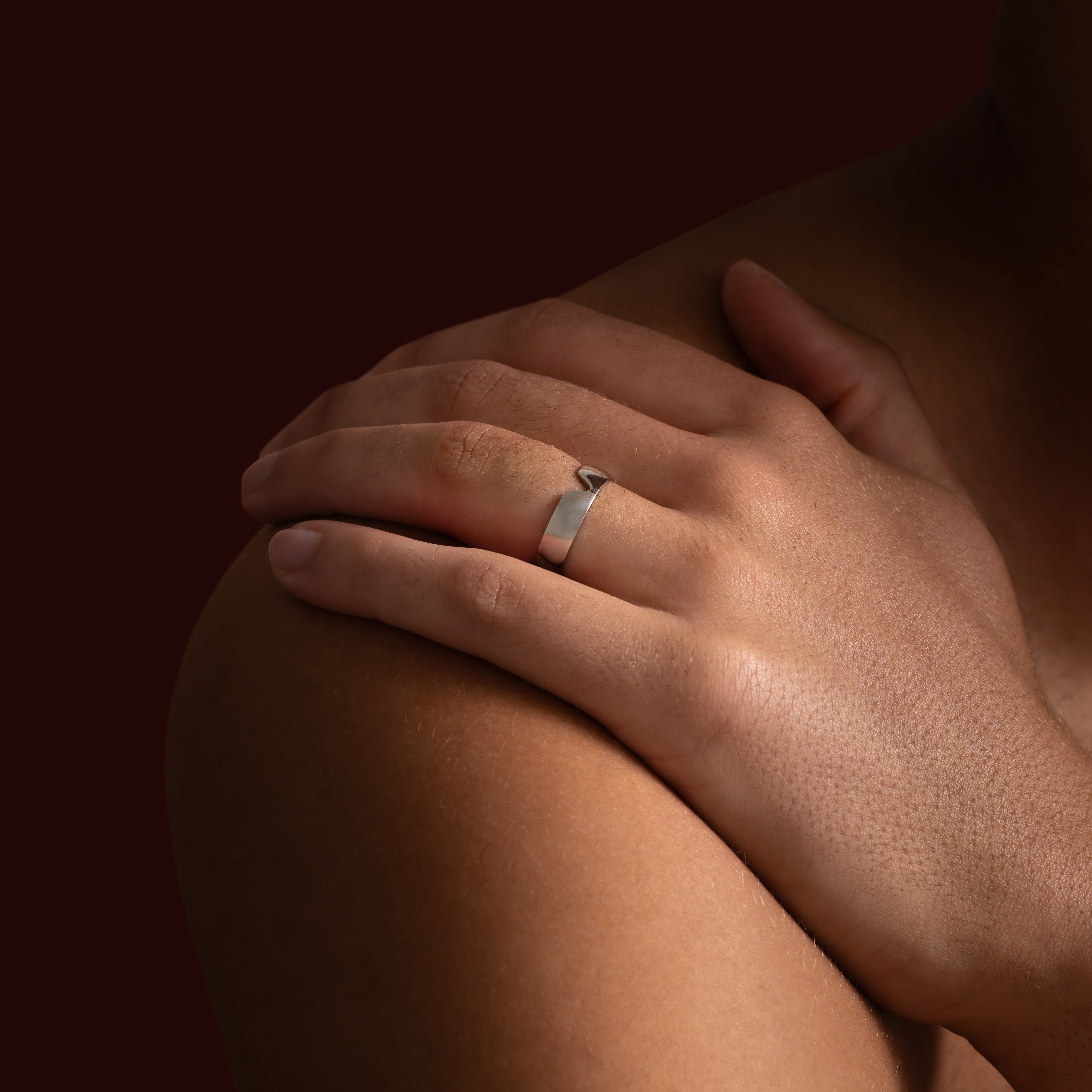 The Carlo Ring - Chevron Men's Wedding Band additional view 1
