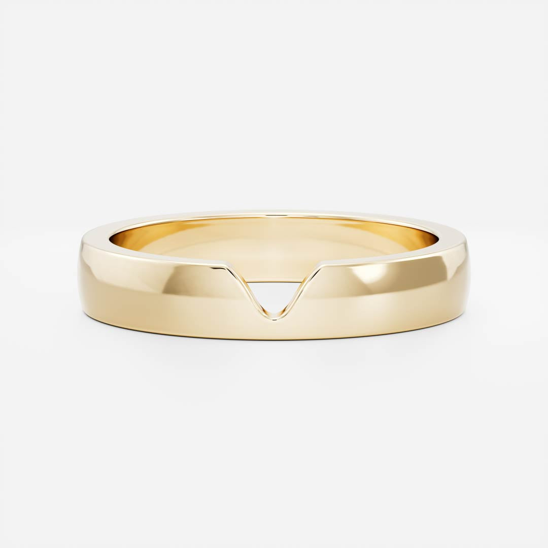 The Carlo Ring - Chevron Men's Wedding Band