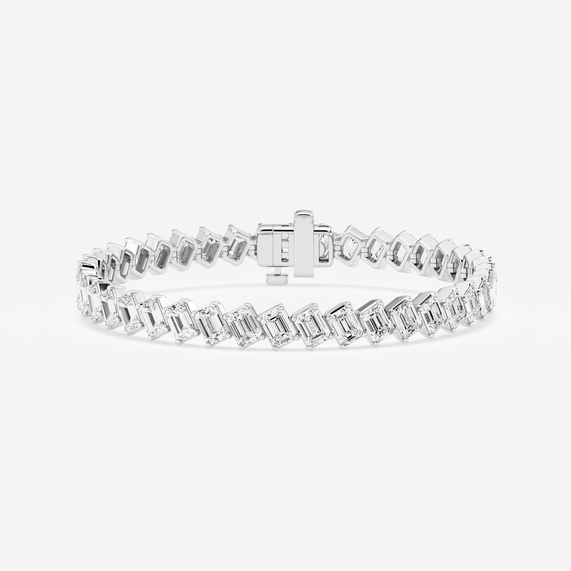Diagonal Emerald Tennis Bracelet