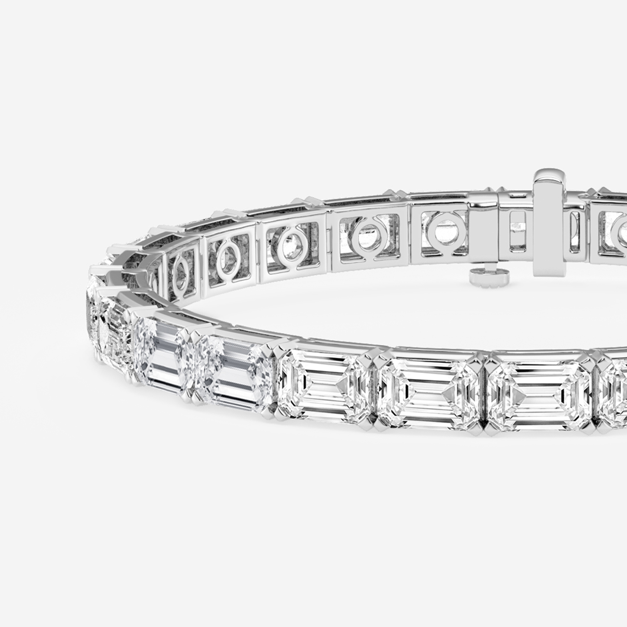 East-West Emerald Tennis Bracelet 18K additional view 1
