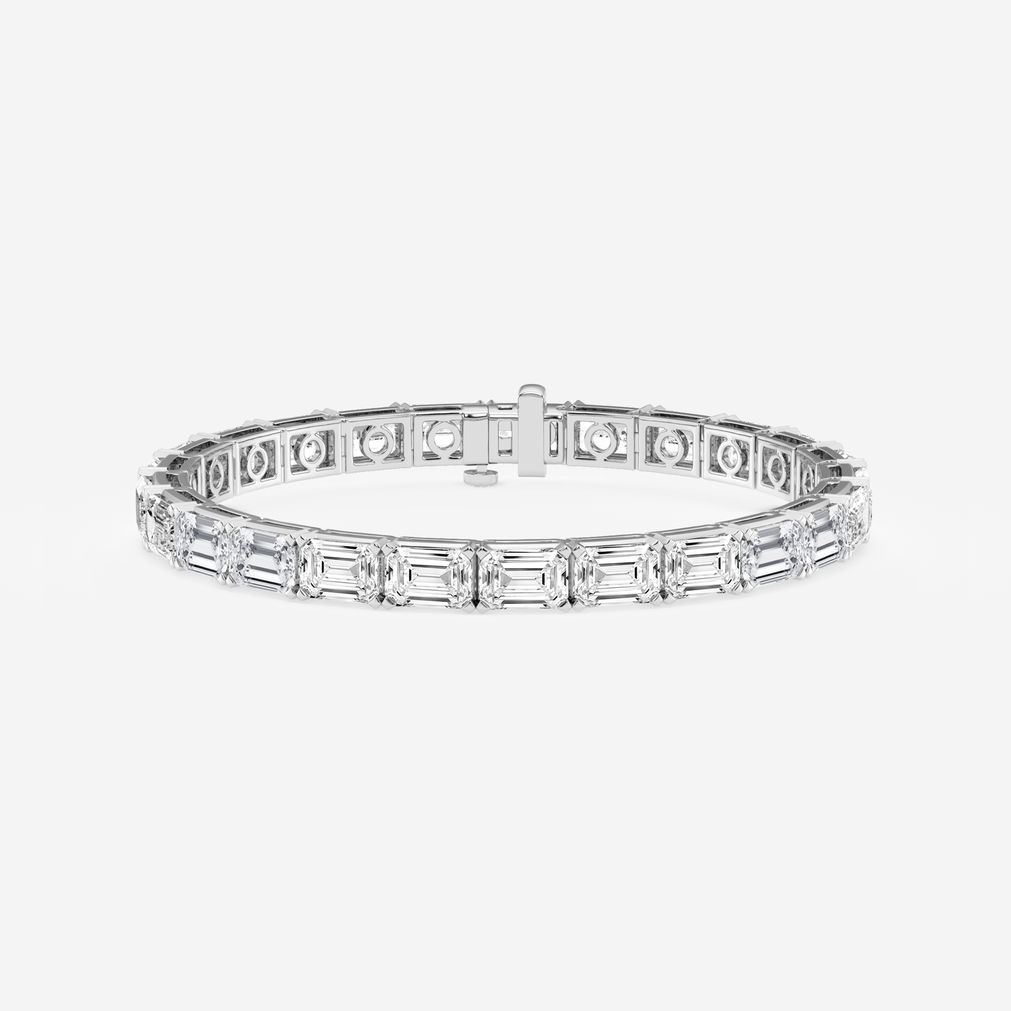 East-West Emerald Tennis Bracelet 18K