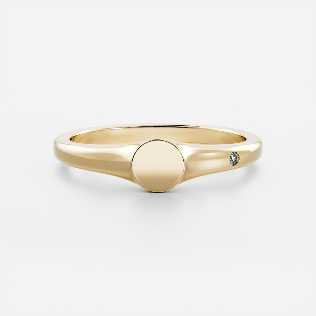 The Cleo Ring - Signature Round Petite Signet additional view 1