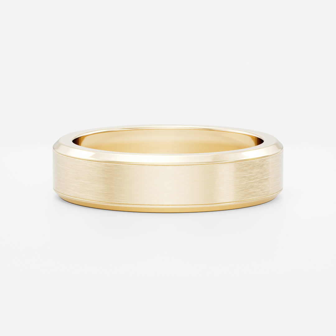 The Adonis Ring - Round Brilliant Inlay Brushed Men's Wedding Band additional view 3