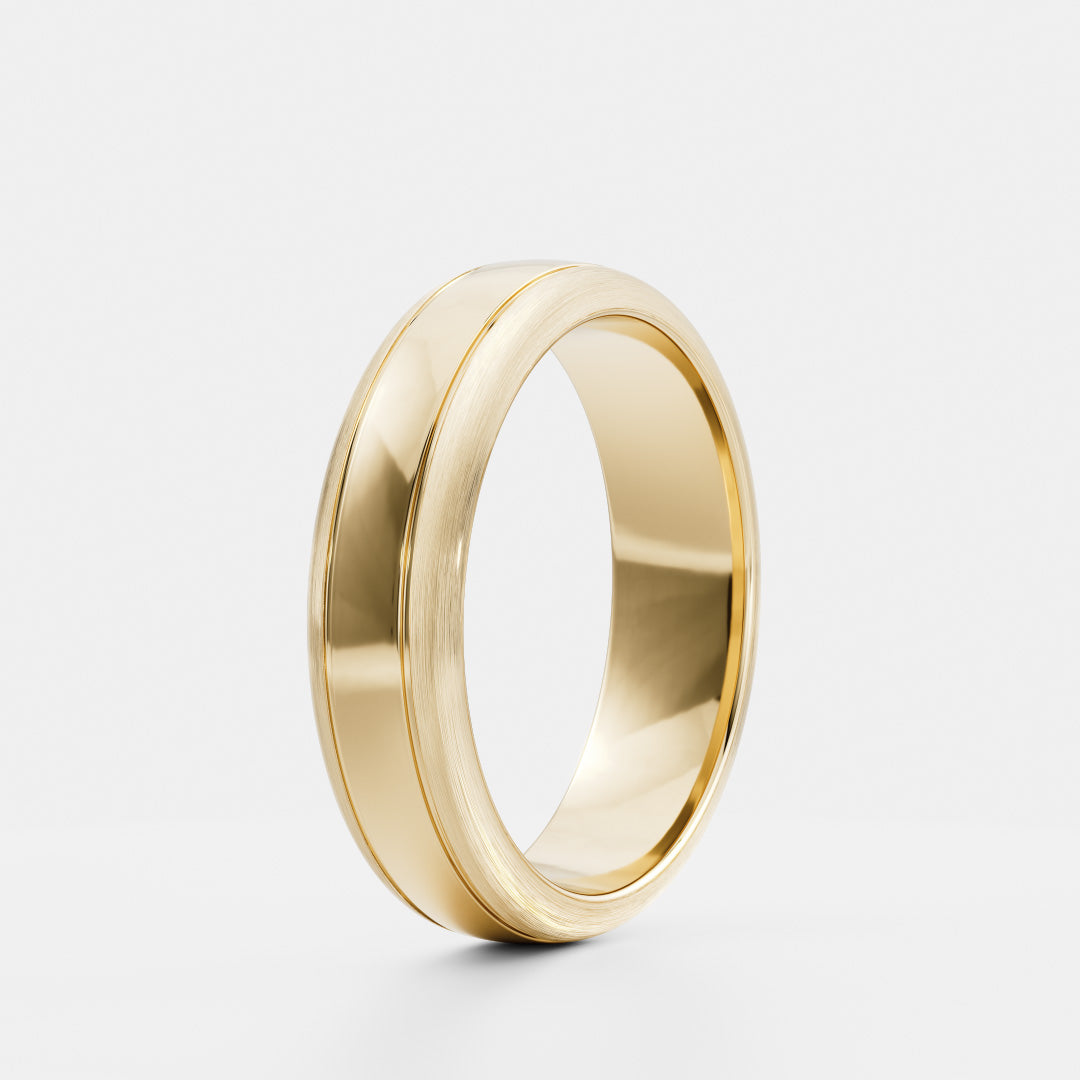 The Adrian Ring - Double Groove Men's Wedding Band additional view 2