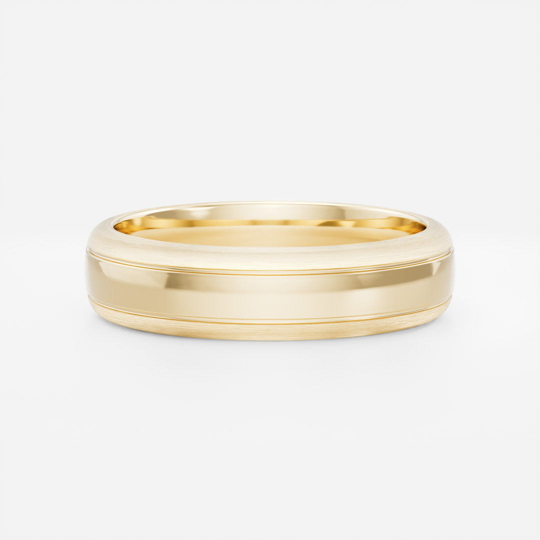 The Adrian Ring - Double Groove Men's Wedding Band