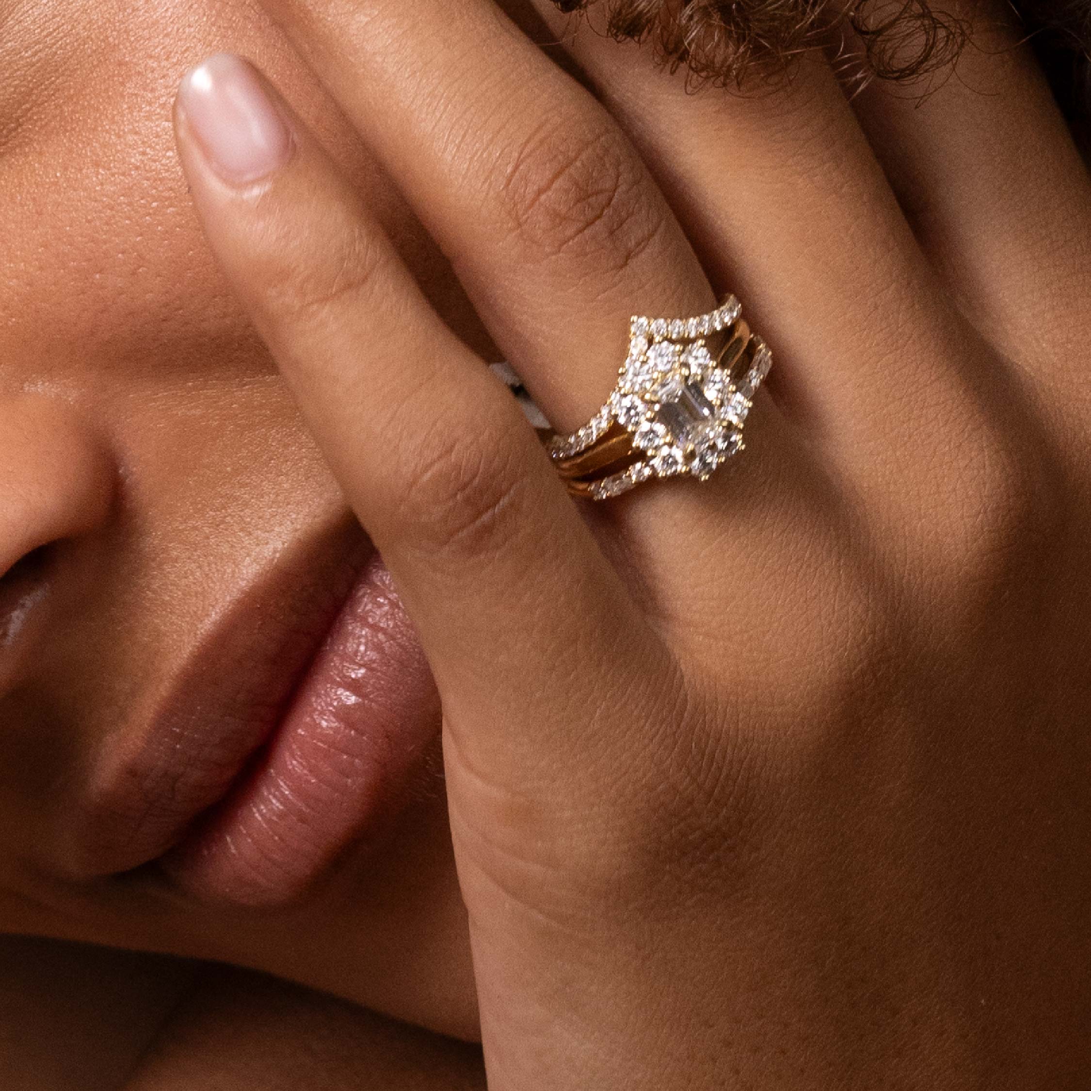 The Arden Ring - Pavé Chevron Wedding Ring additional view 2