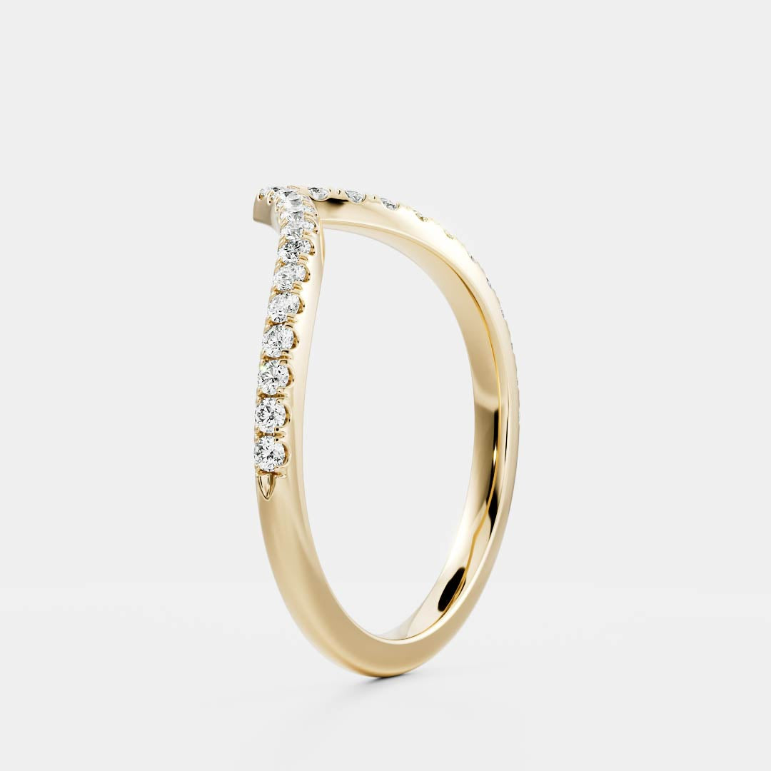 The Arden Ring - Pavé Chevron Wedding Ring additional view 3