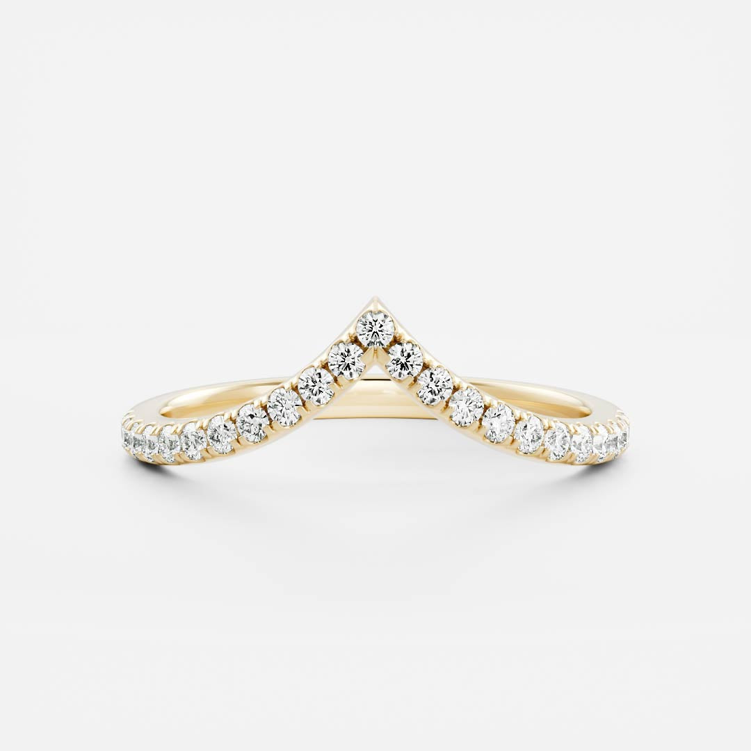 The Arden Ring - Pavé Chevron Wedding Ring