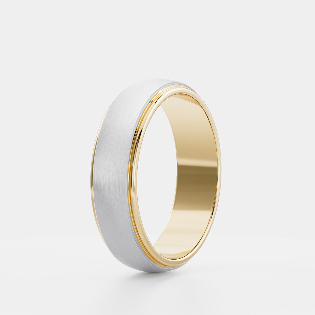 The Argo Ring - Brushed Step Edge Men's Wedding Band additional view 3