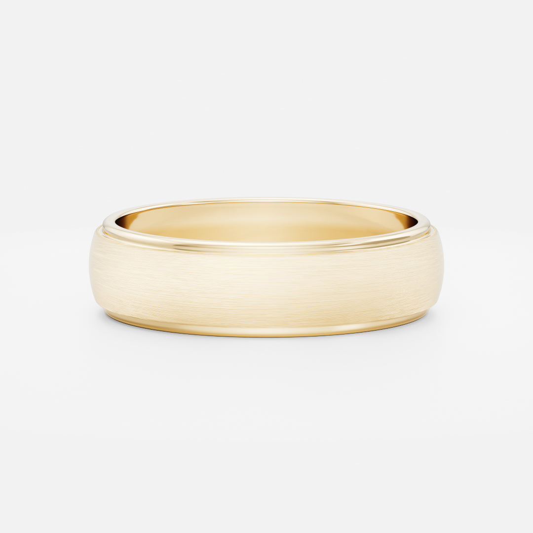 The Argo Ring - Brushed Step Edge Men's Wedding Band