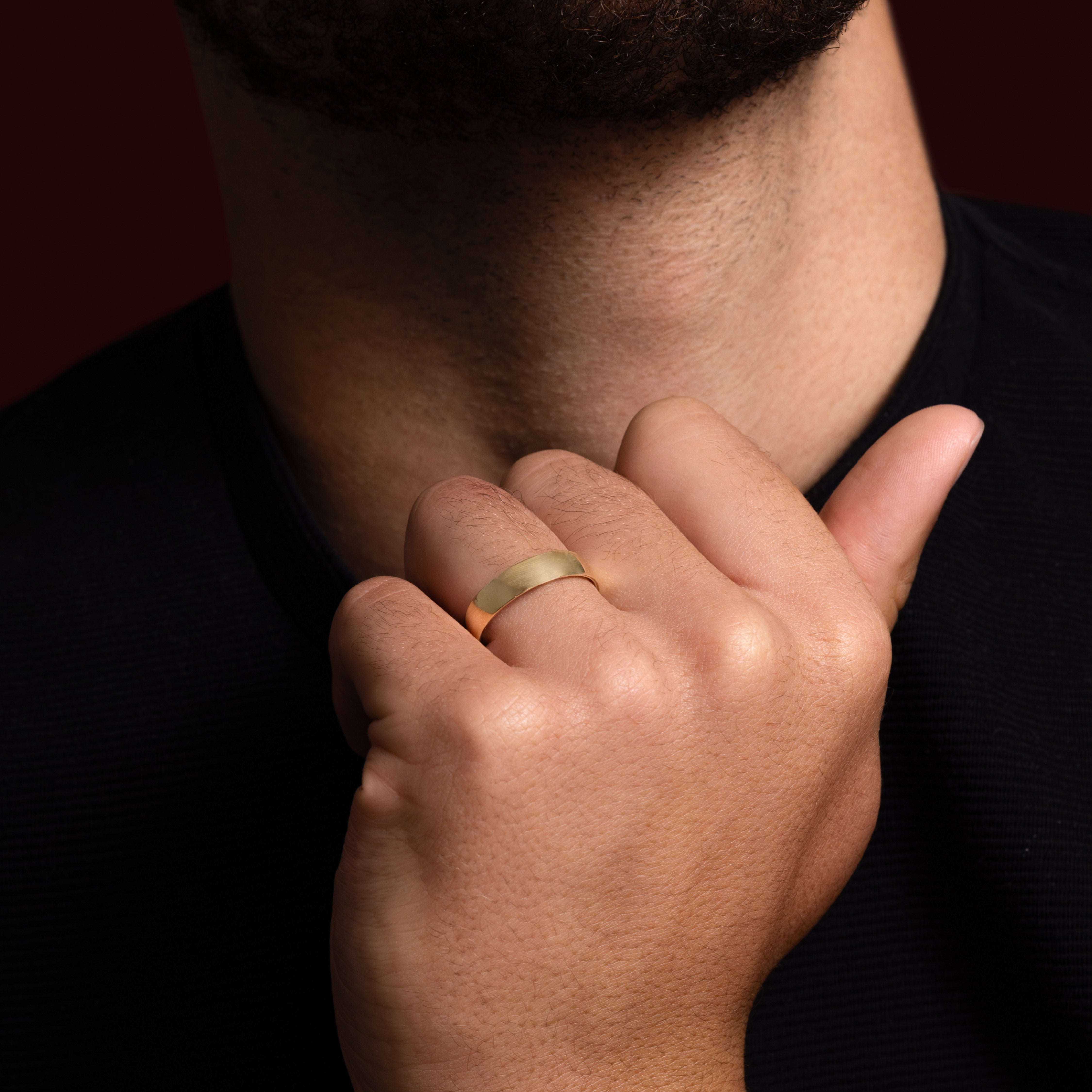 The Arlo Ring - Brushed Soft Chamfered Edge Men’s Wedding Band additional view 1