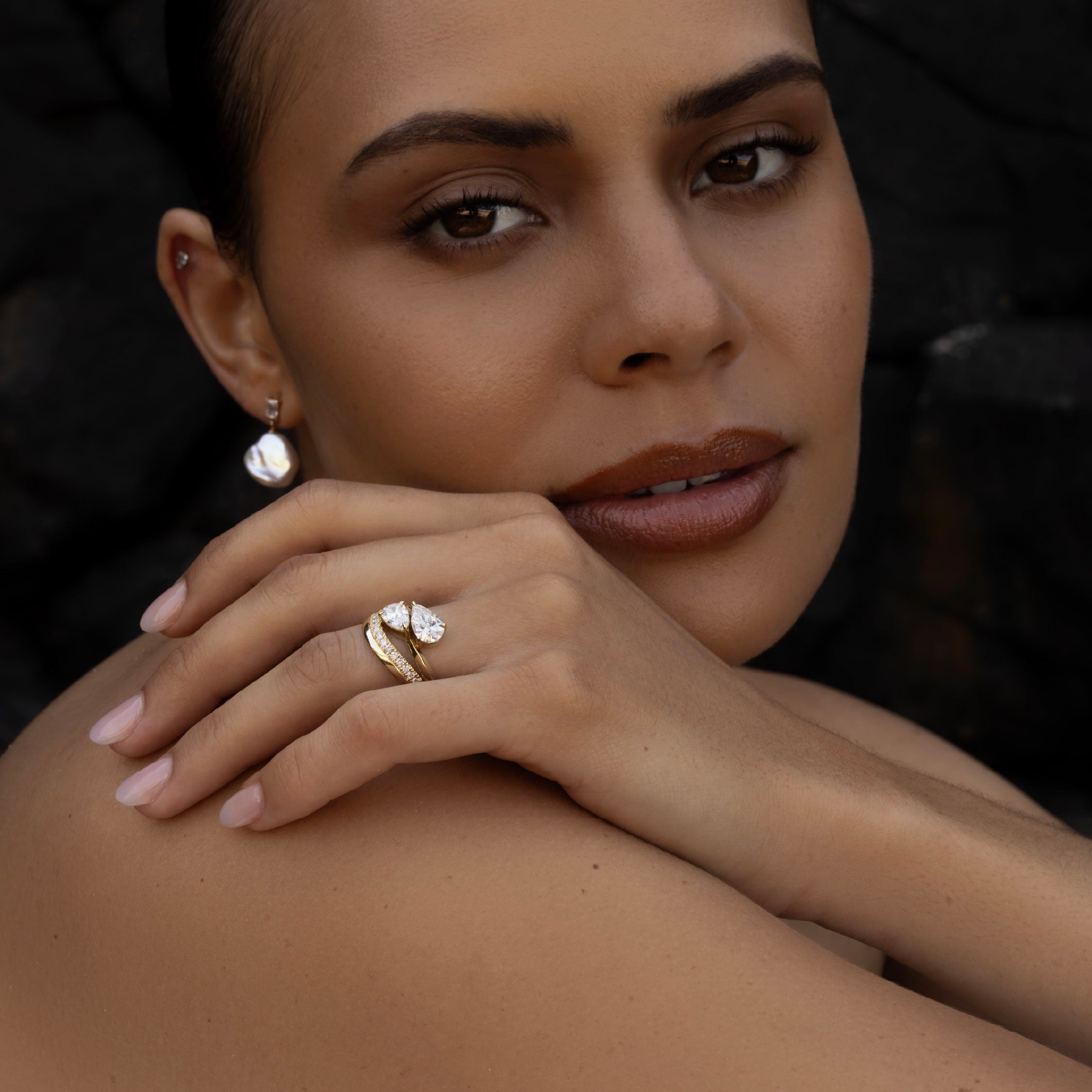The Aurelia Ring - Pavé Edge Contour Wedding Ring additional view 1