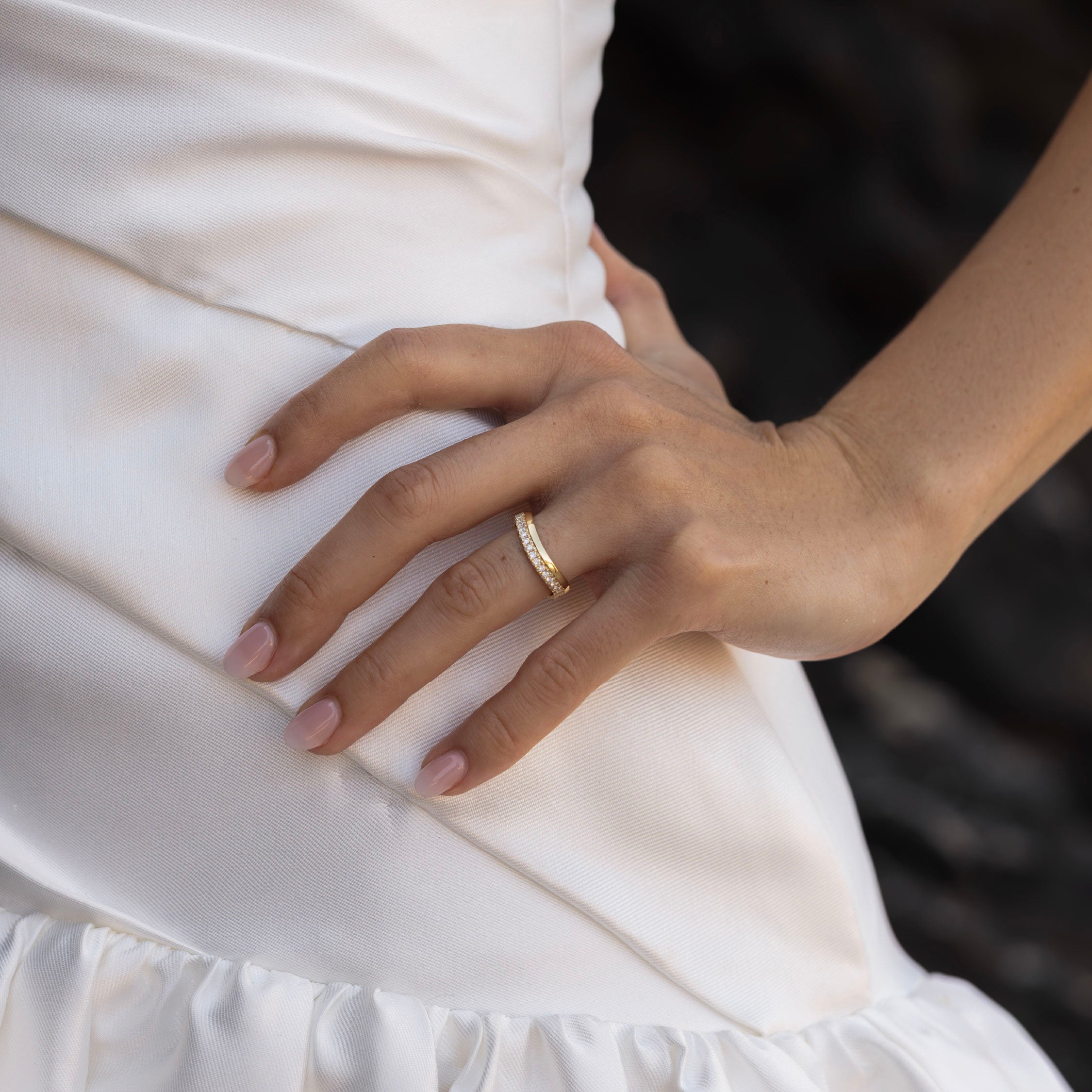 The Aurelia Ring - Pavé Edge Contour Wedding Ring additional view 2