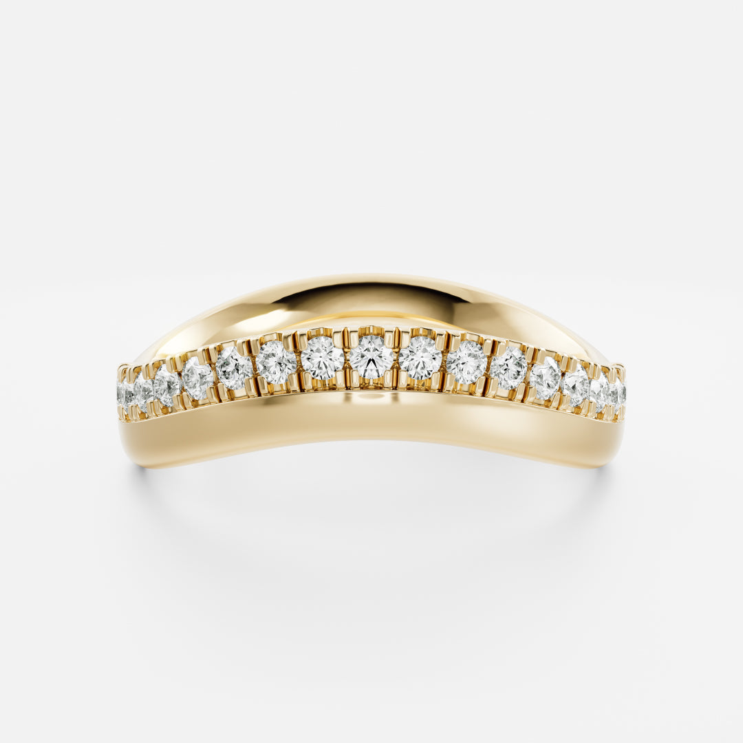 The Aurelia Ring - Pavé Edge Contour Wedding Ring