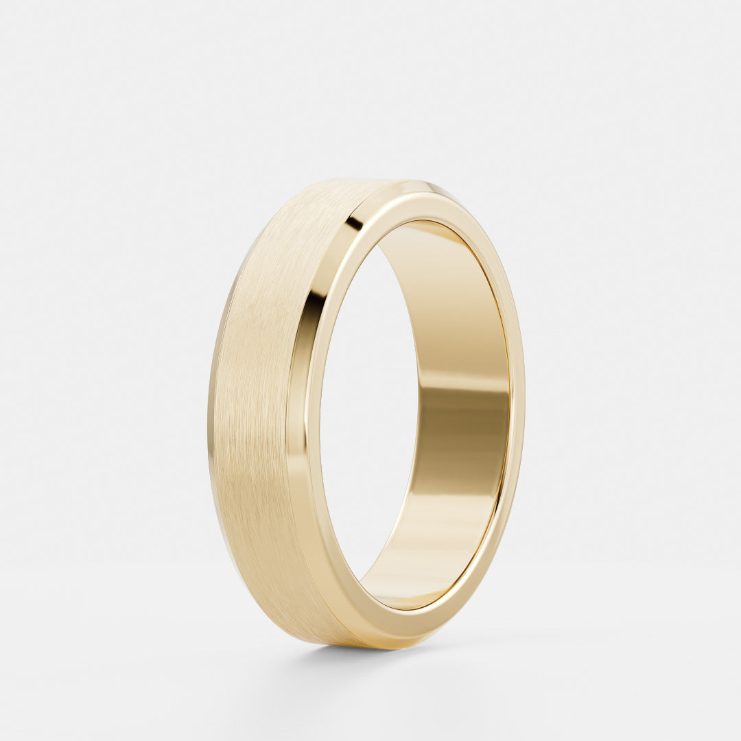 The Calihan Ring - Brushed Chamfered Edge Men's Wedding Band additional view 2