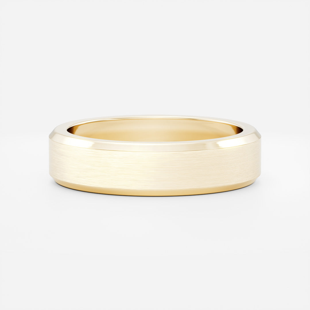 The Calihan Ring - Brushed Chamfered Edge Men's Wedding Band
