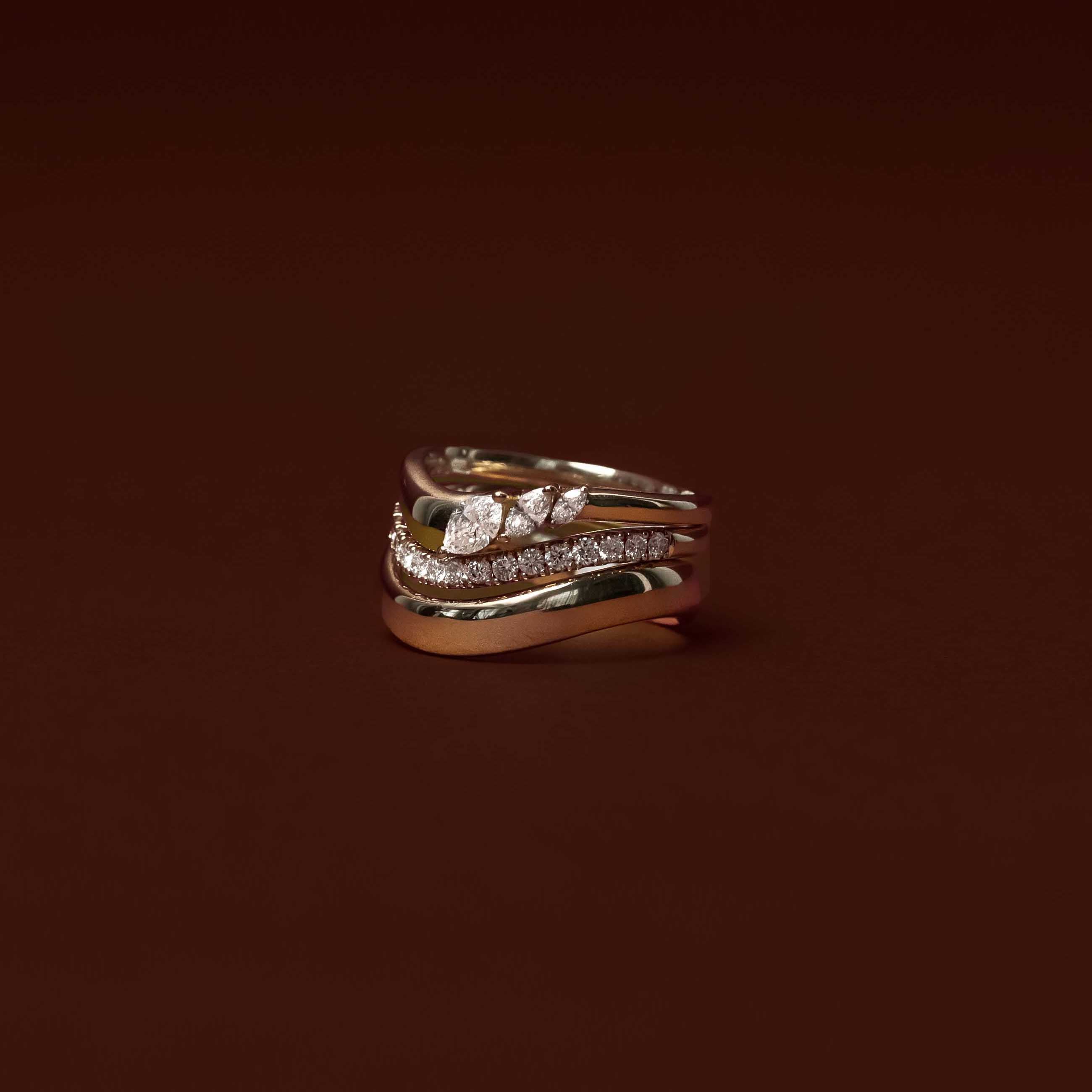The Camille Ring - Curved Pavé Wedding Ring additional view 2