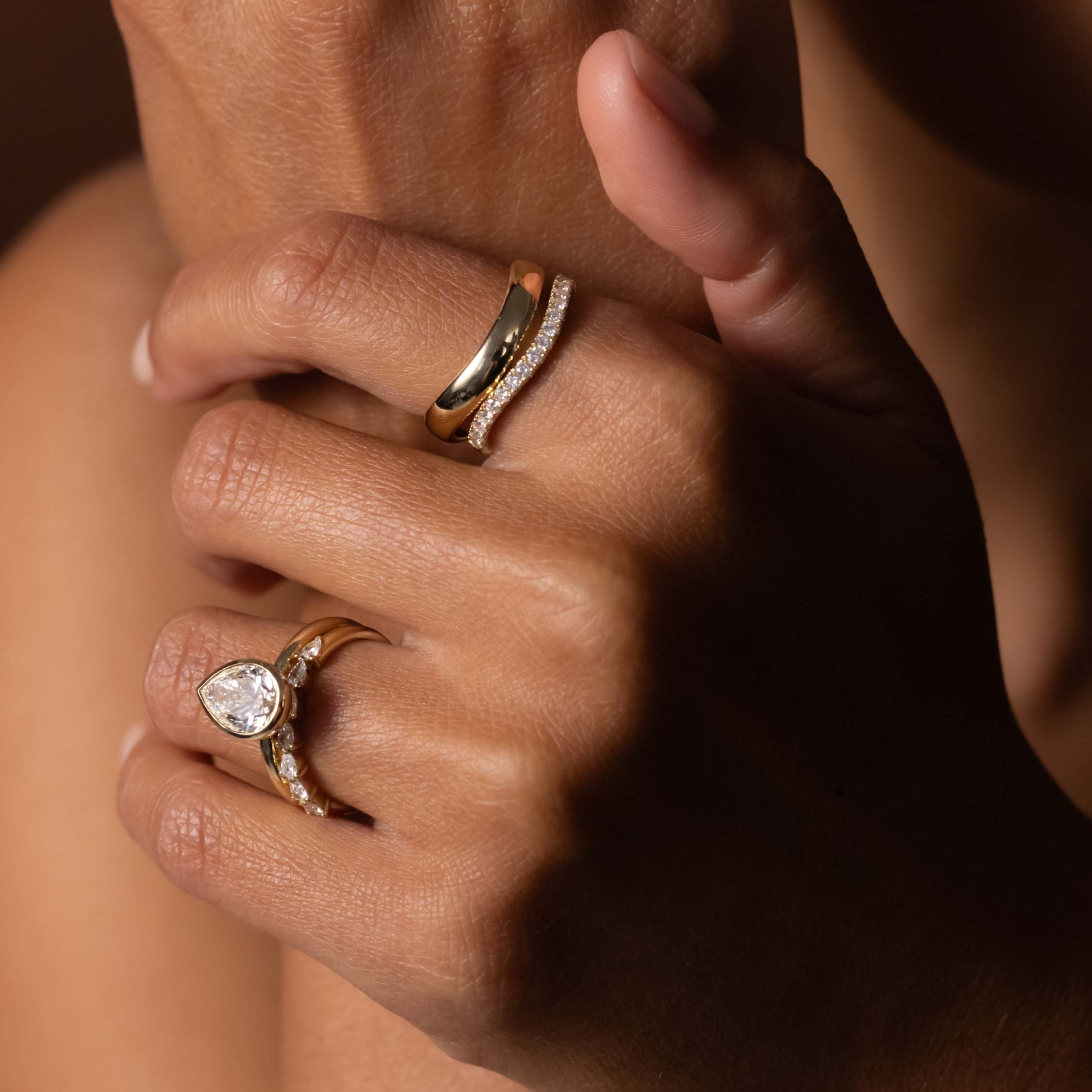 The Camille Ring - Curved Pavé Wedding Ring additional view 3