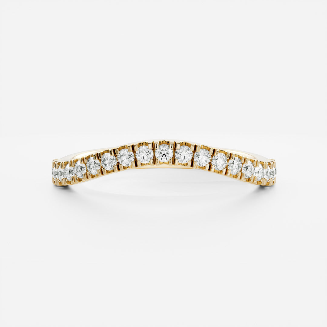 The Camille Ring - Curved Pavé Wedding Ring