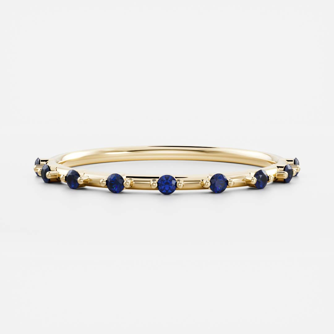 The Clara Ring - Cultured Sapphire Wedding Ring