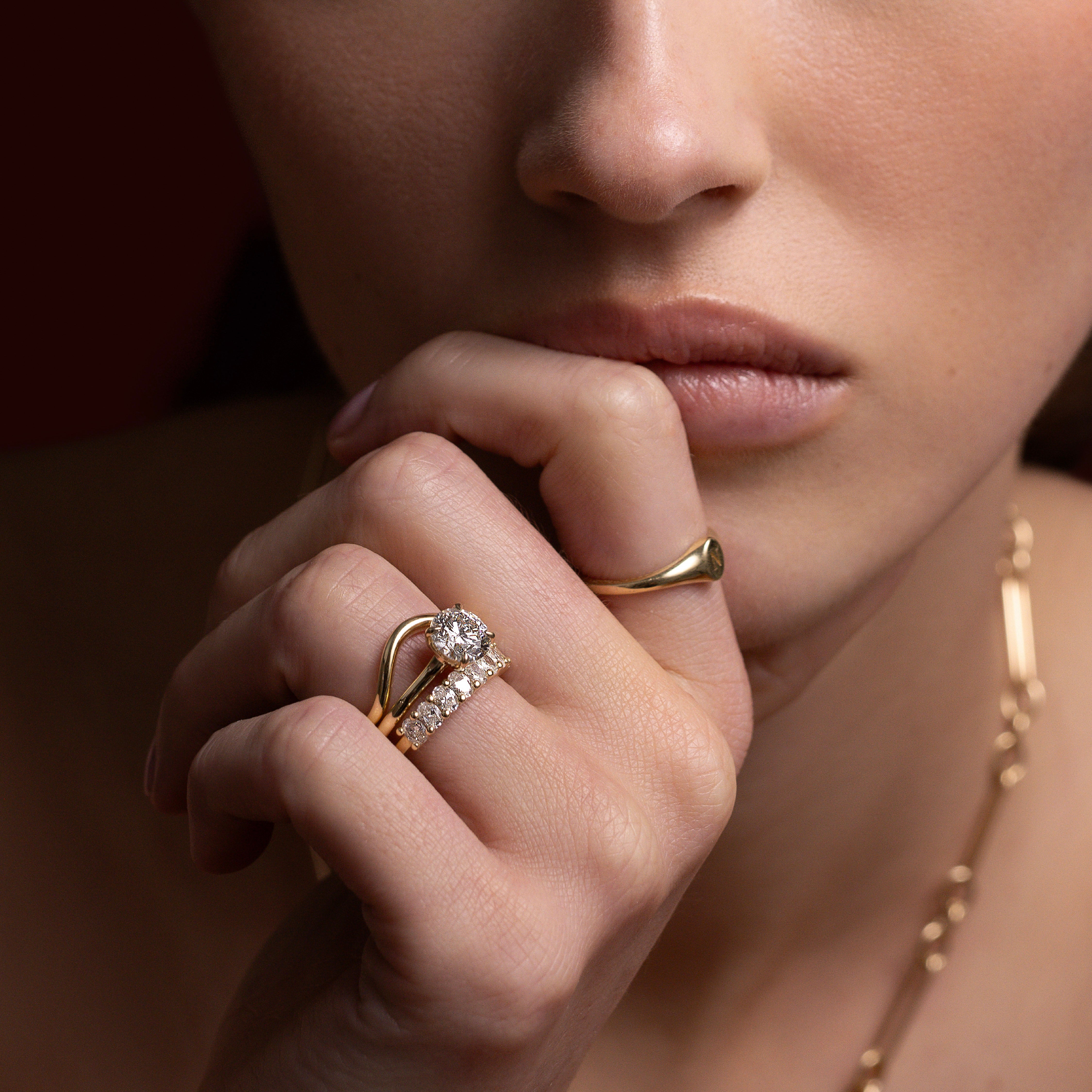 The Fae Ring - Organic Curved Wedding Ring additional view 1