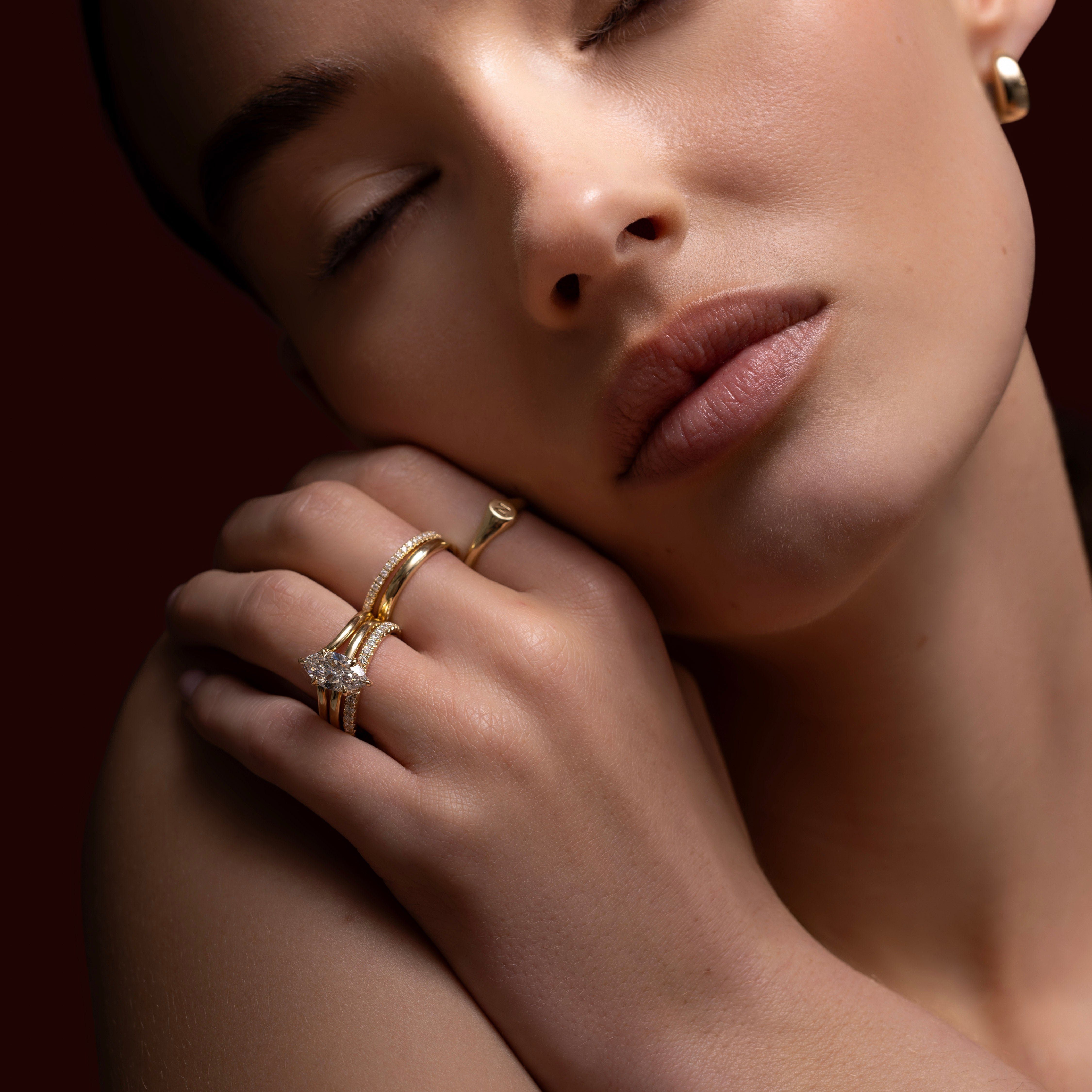 The Rue Ring - Classic Plain Chevron Wedding Ring additional view 2