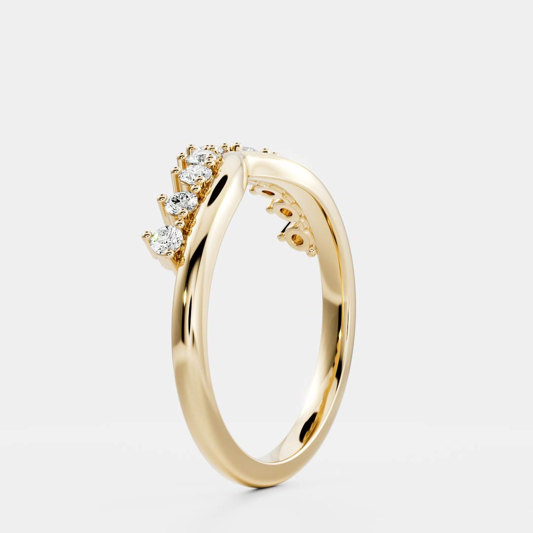 The Cybelle Ring - Chevron Wedding Ring additional view 3