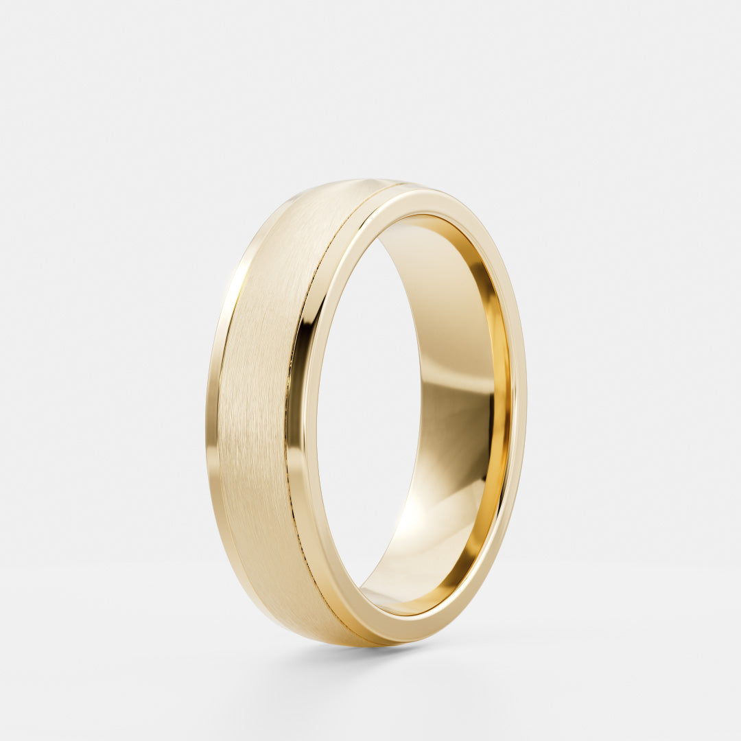 The Deacon Ring - Brushed Centre Men's Wedding Band additional view 3