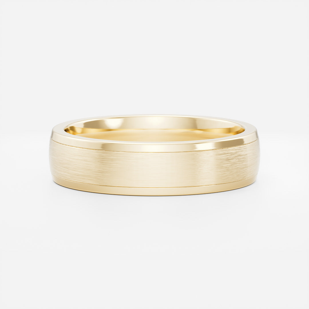 The Deacon Ring - Brushed Centre Men's Wedding Band