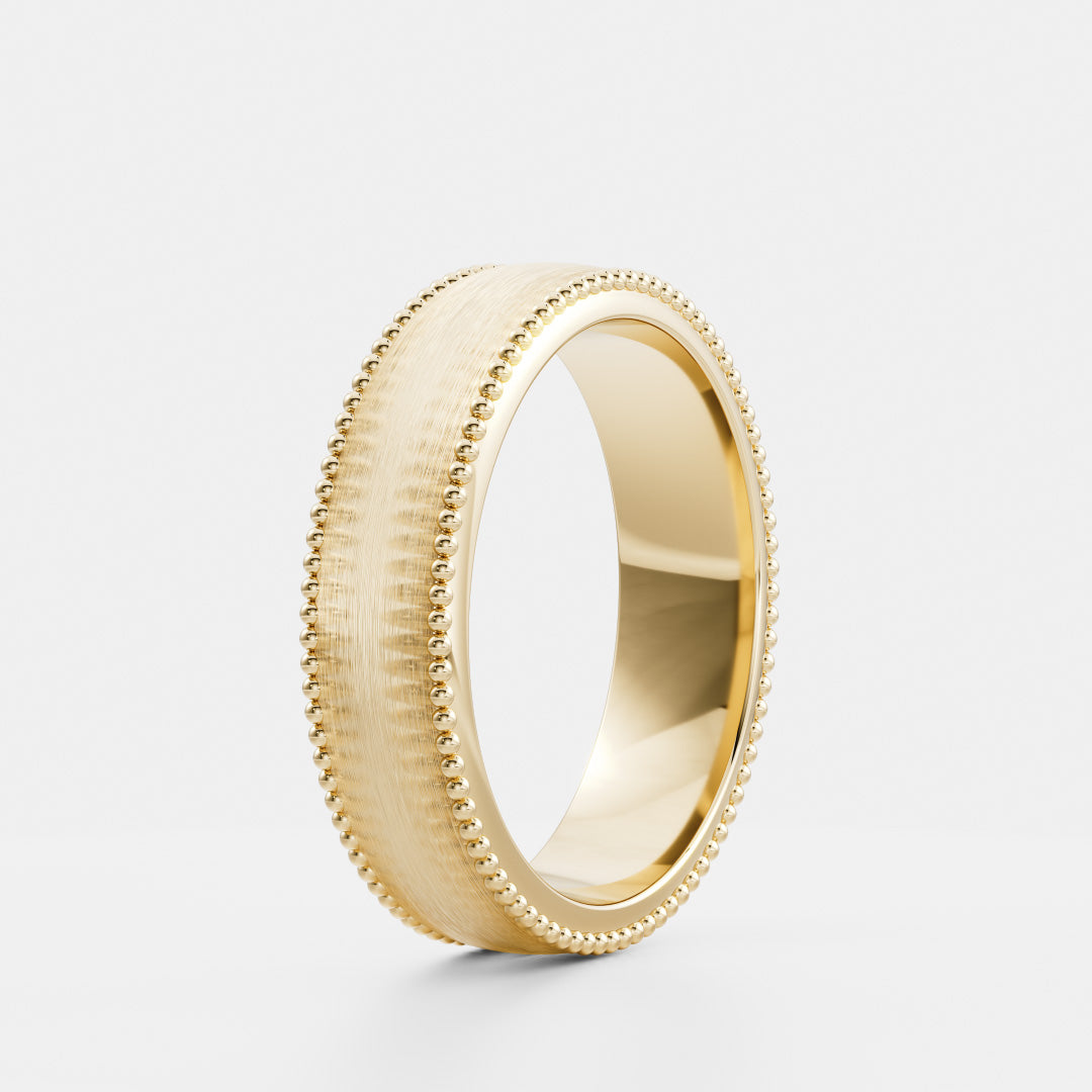 The Erasmuz Ring - Brushed Milgrain-Detail Men's Wedding Band additional view 2