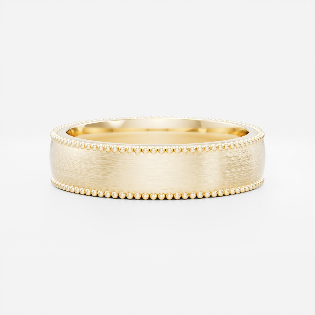 The Erasmuz Ring - Brushed Milgrain-Detail Men's Wedding Band