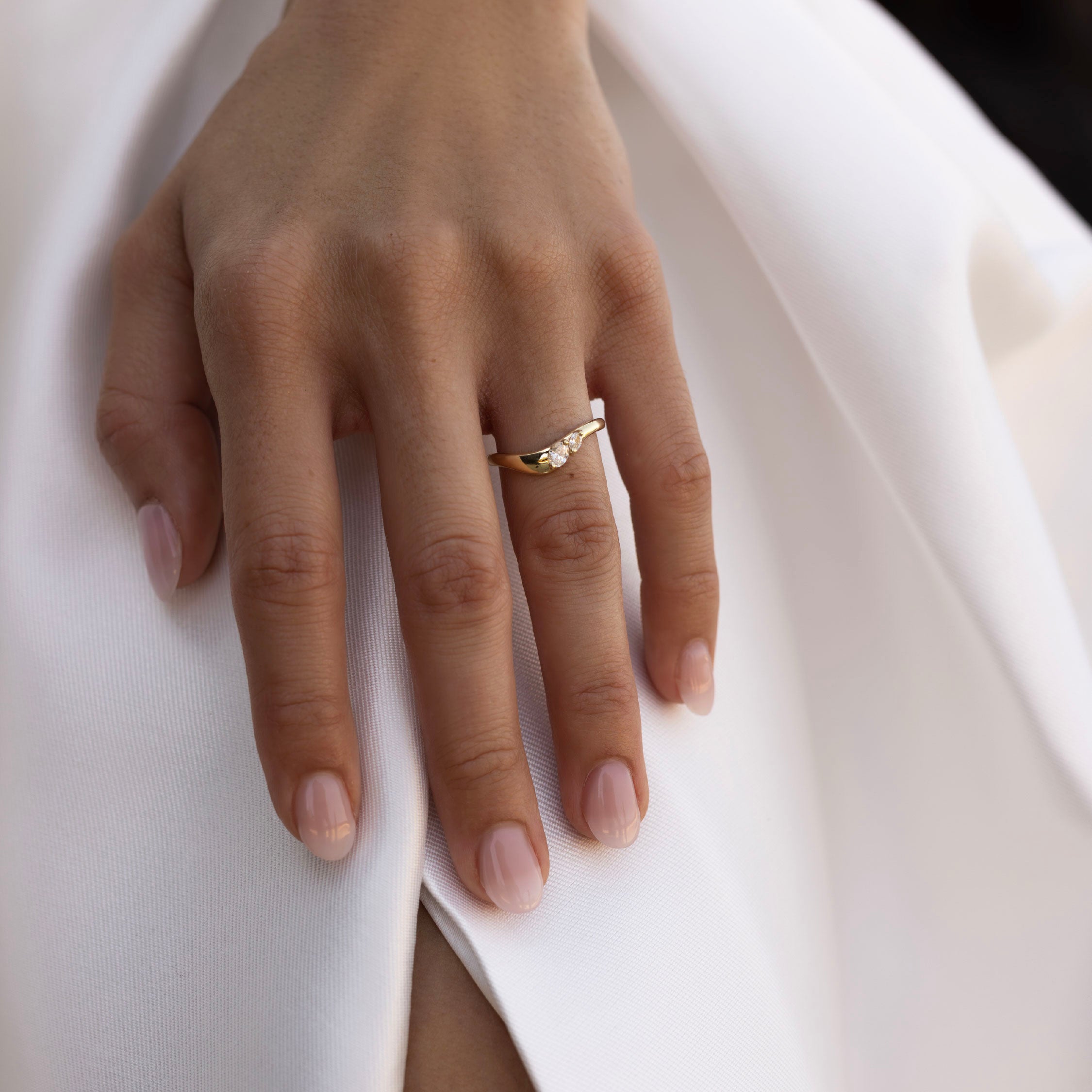 The Eve Ring - Curved Oval Wedding Ring additional view 3