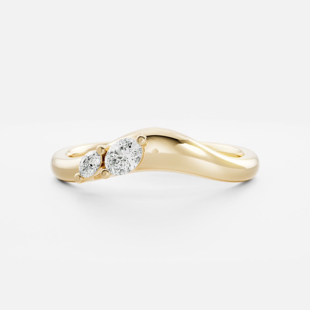 The Eve Ring - Curved Oval Wedding Ring