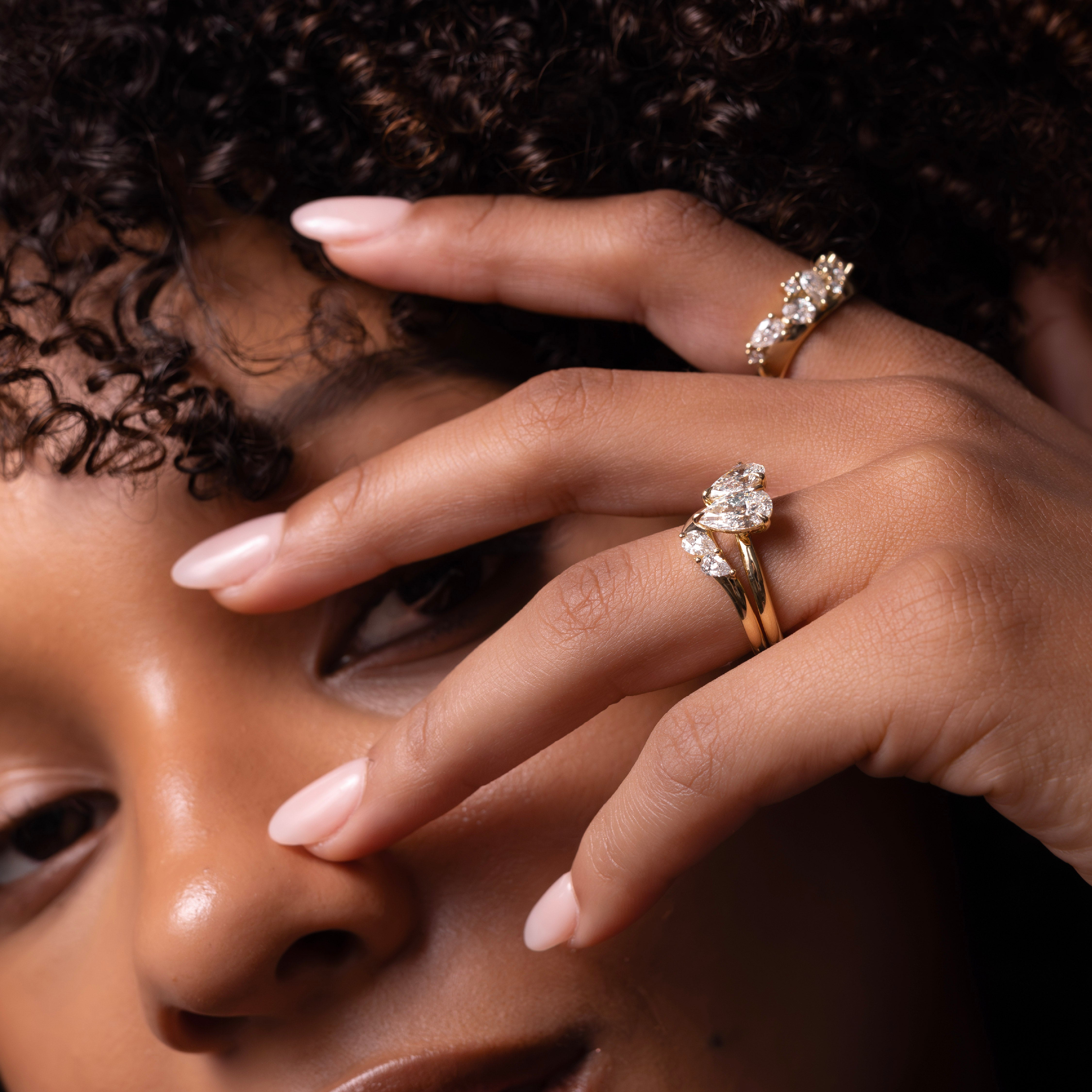The Eve Ring - Curved Pear Wedding Ring additional view 1