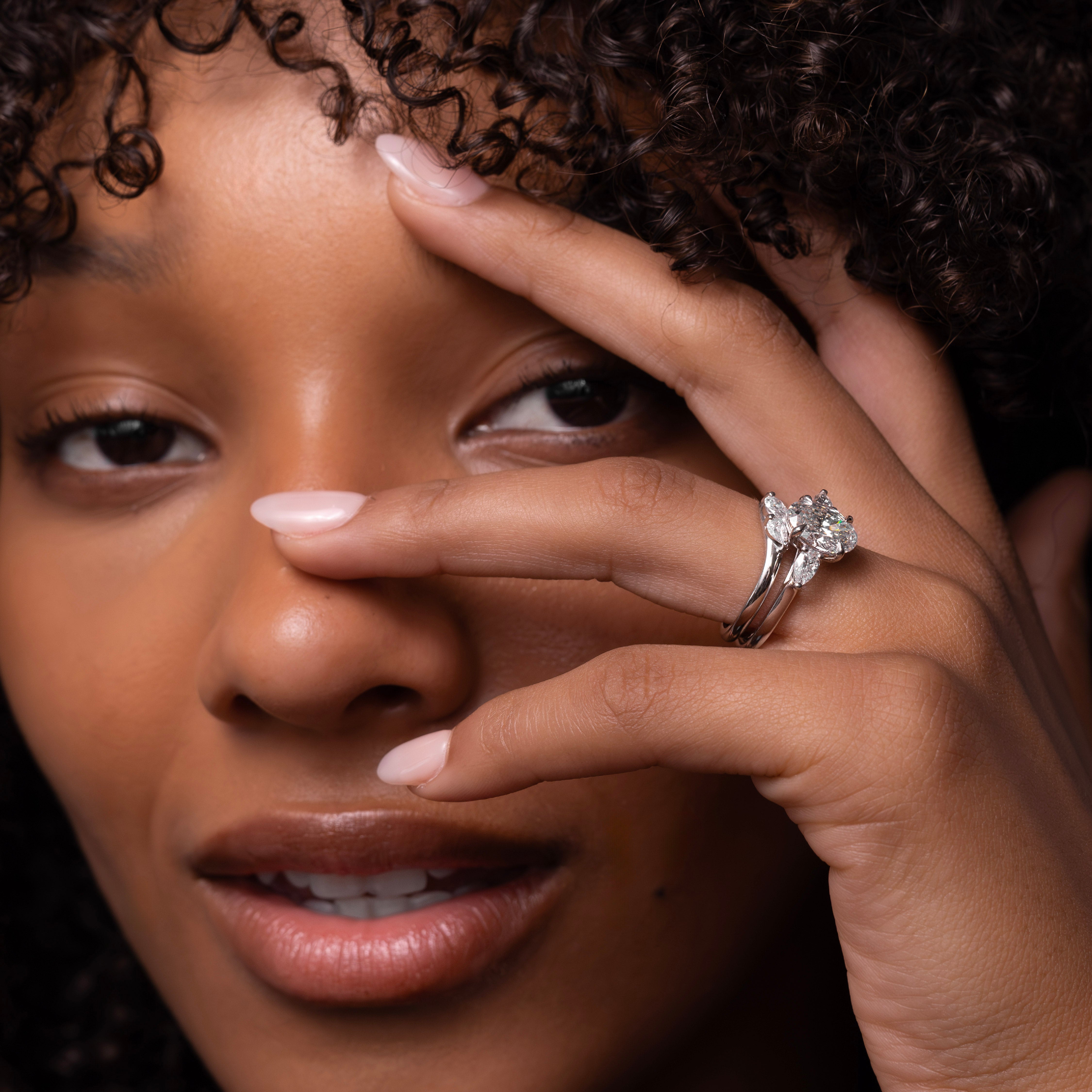 The Eve Ring - Curved Pear Wedding Ring additional view 3