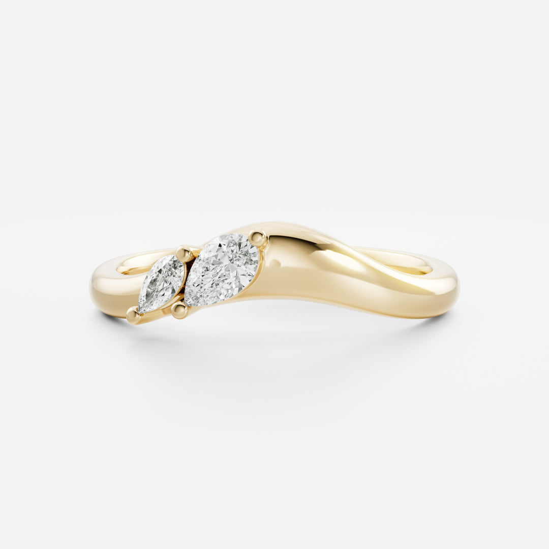 The Eve Ring - Curved Pear Wedding Ring
