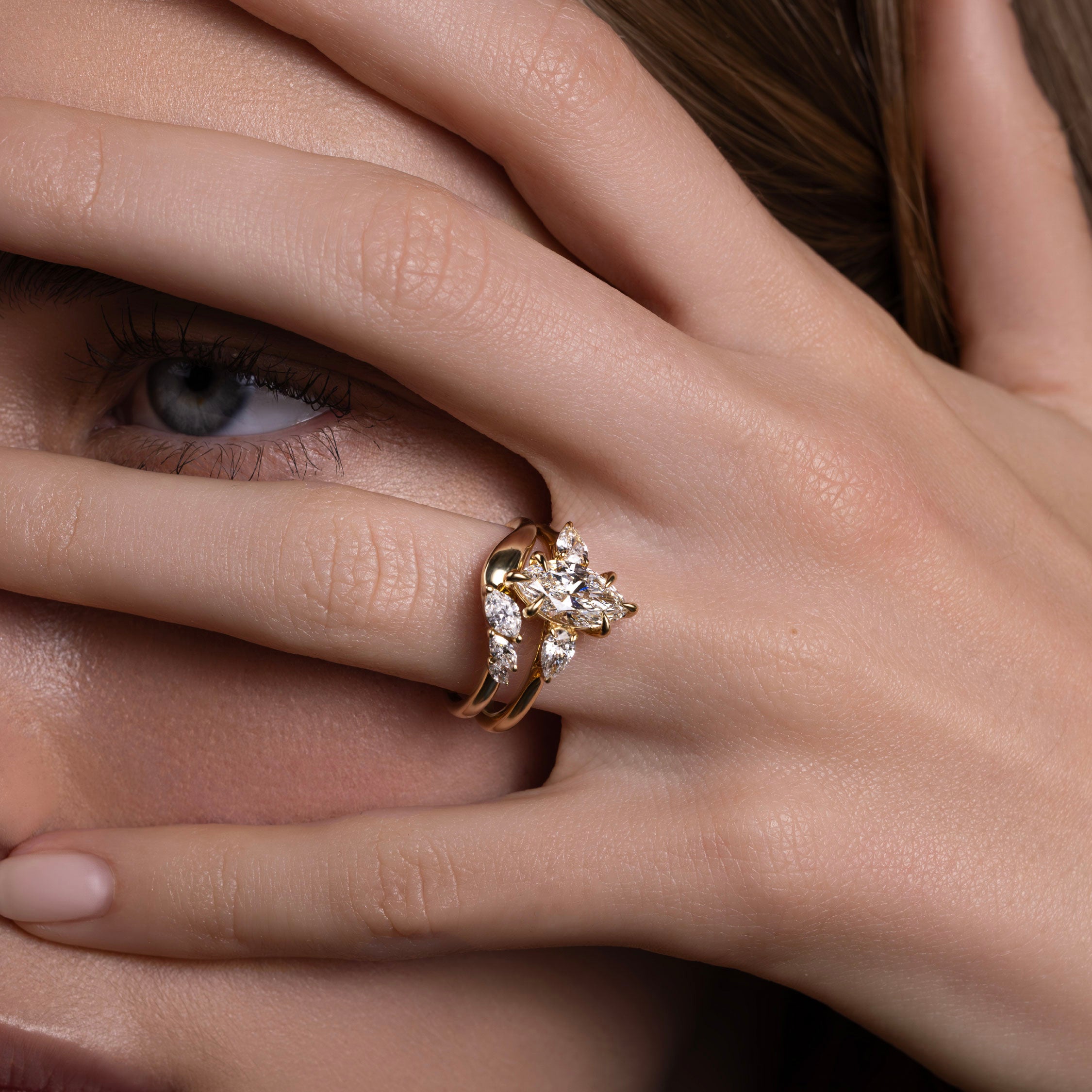 The Eve Ring - Curved Marquise Wedding Ring additional view 1