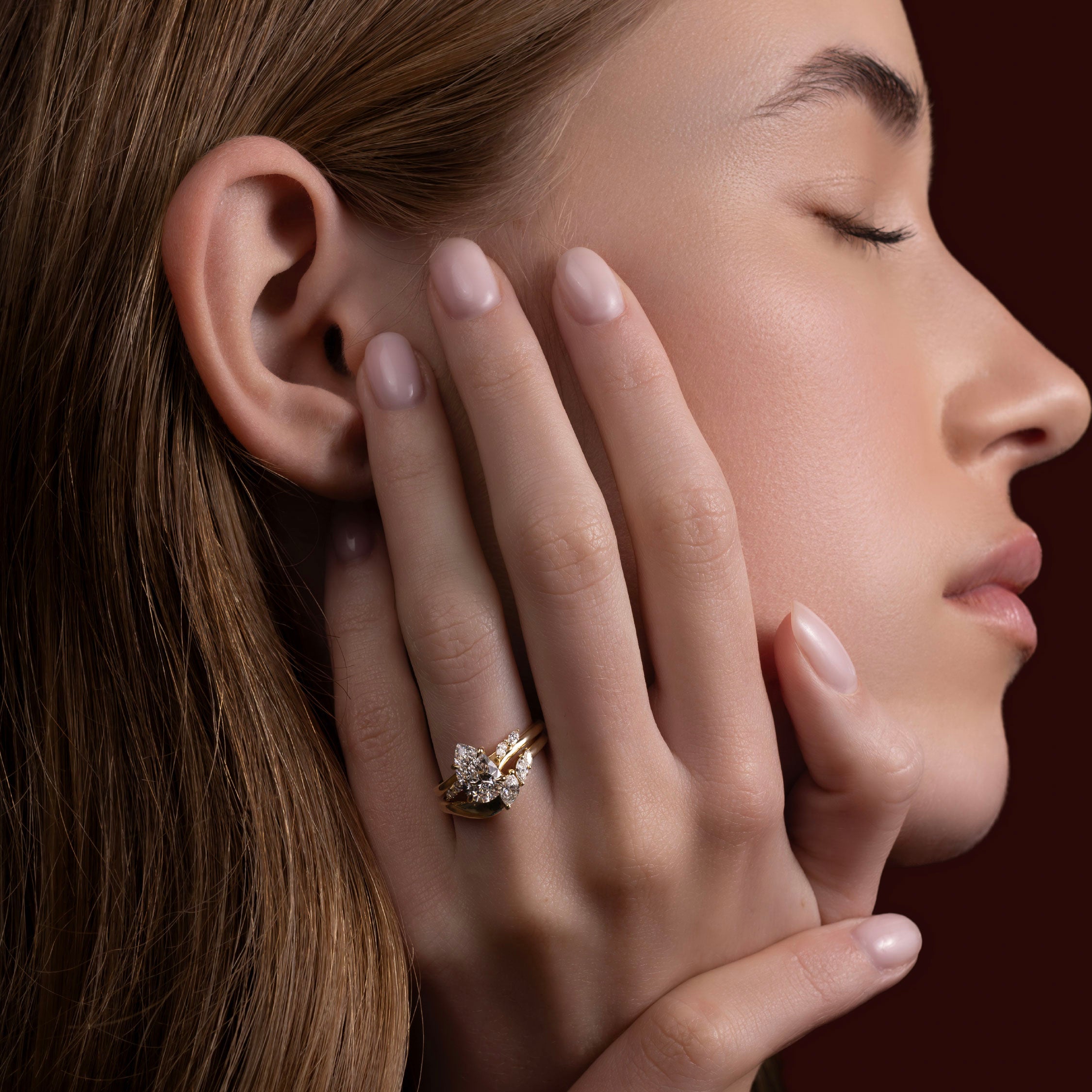 The Eve Ring - Curved Marquise Wedding Ring additional view 3